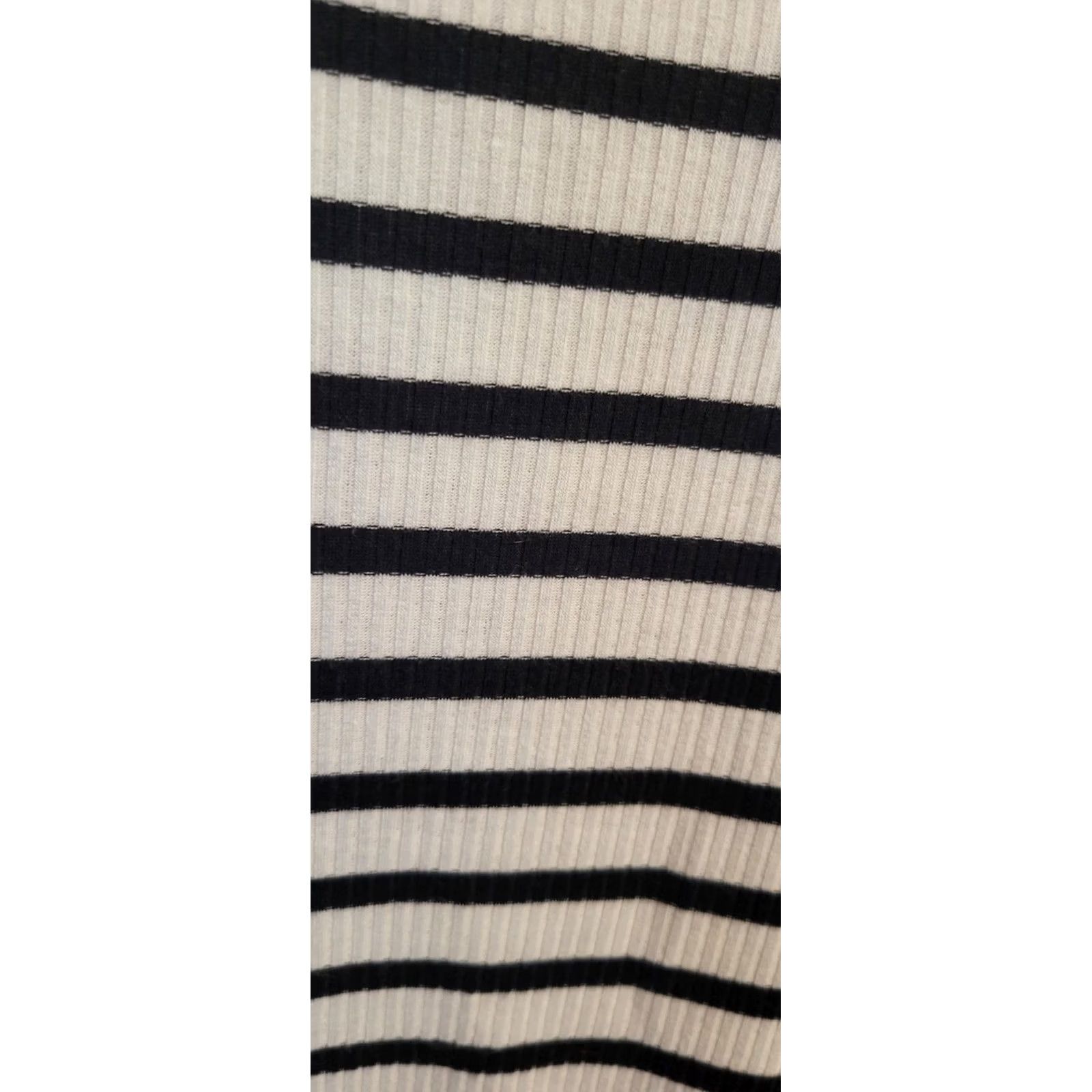 Vintage Boutique Beatnik Stripe Lace Back Top T-Shirt 2X White Nautical Casual Plus Womens Size XXL / US 16-18 / IT 52-54 - 5 Thumbnail