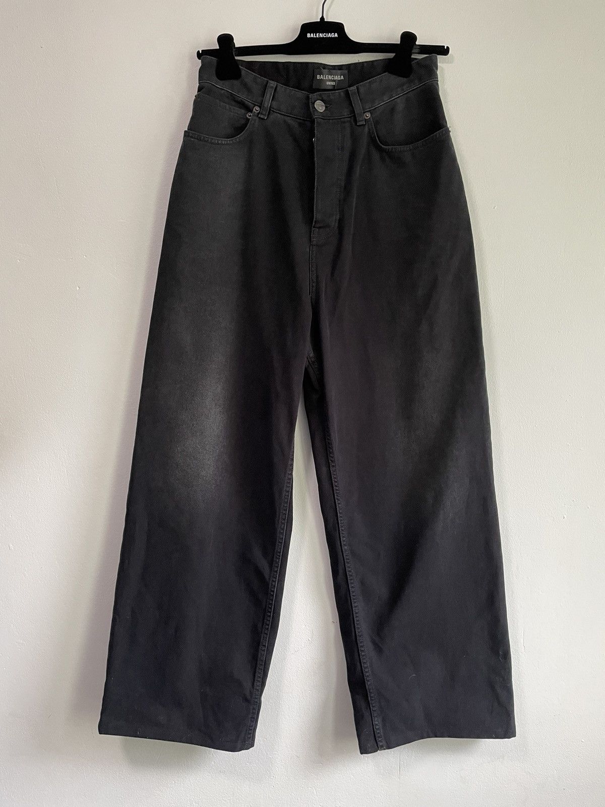 image of Balenciaga 2023 Runway Baggy Jeans in Black, Men's (Size 30)