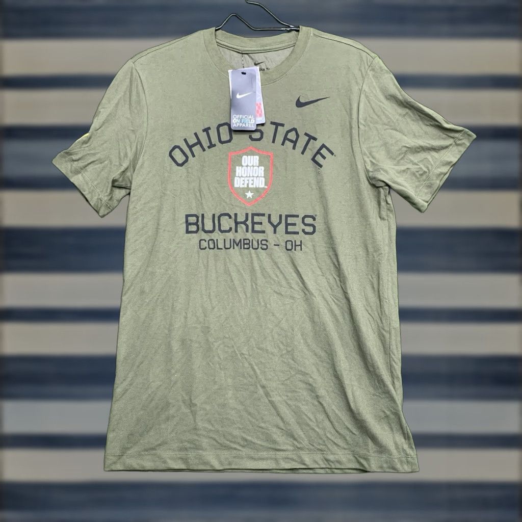 Nike Nike Shirt Mens OSU Dri-Fit Salute to Service Ohio State Buckeyes Green Crew Neck Short Sleeve M Size US M / EU 48-50 / 2 - 1 Thumbnail