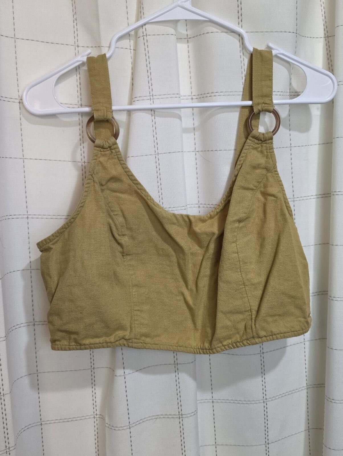 American Eagle Outfitters American Eagle Linen Blend Crop Top Size L / US 10 / IT 46 - 1 Thumbnail