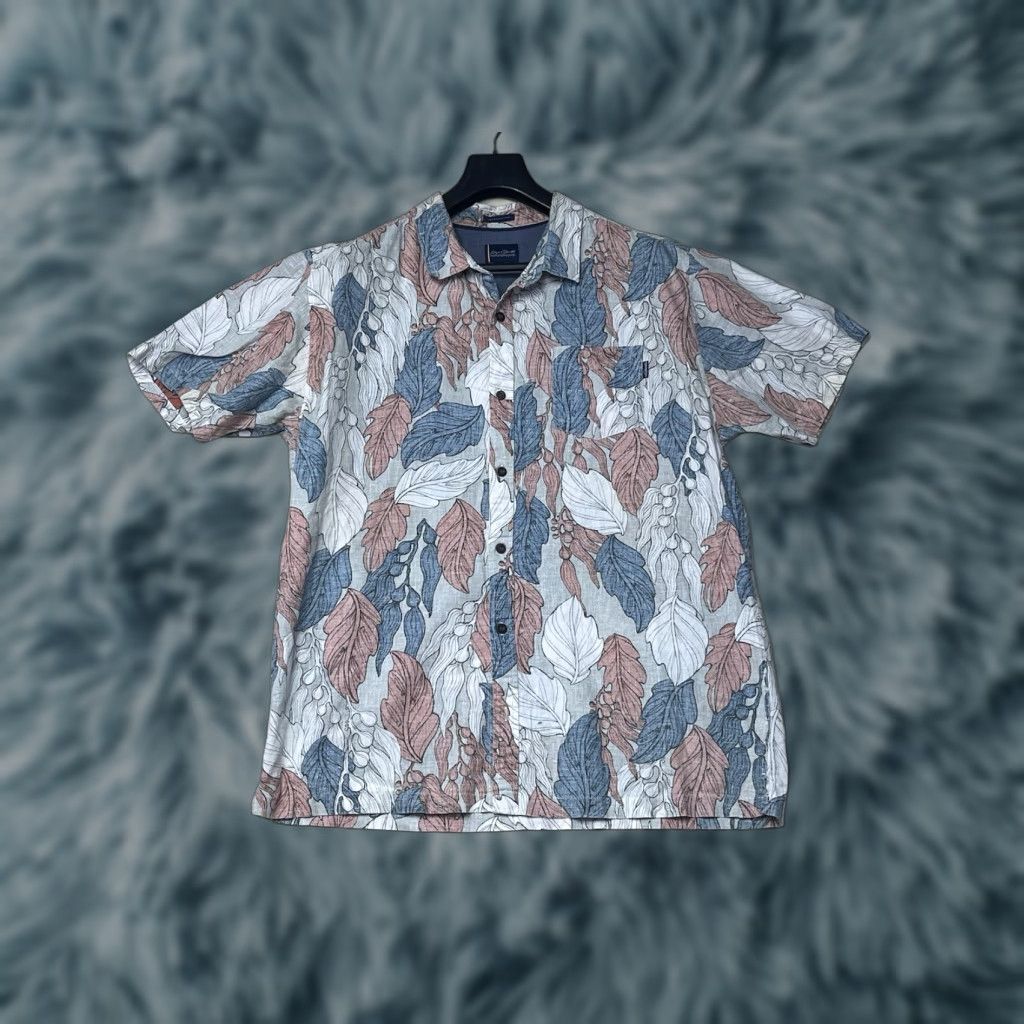 O'Neill Jack O'Neill Shirt Button Up Linen Blend Floral Short Sleeve 2XL Brown Cotton Linen Hawaiian Men Shirt Size US XXL / EU 58 / 5 - 1 Thumbnail