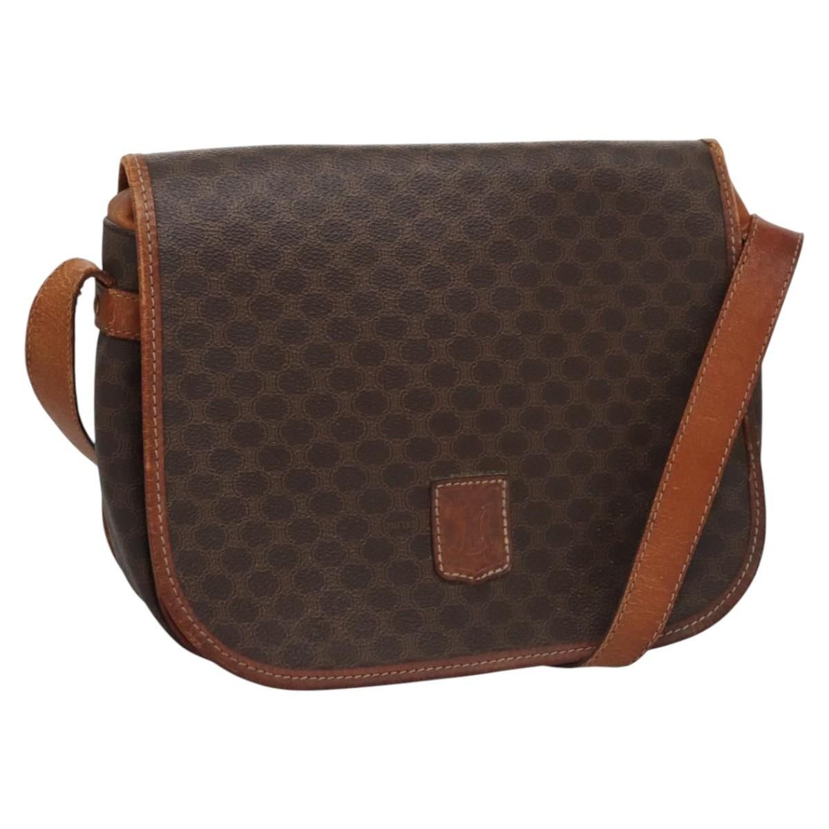 Celine CELINE Macadam Canvas Shoulder Bag Pvc Leather Brown Size ONE SIZE - 1 Thumbnail