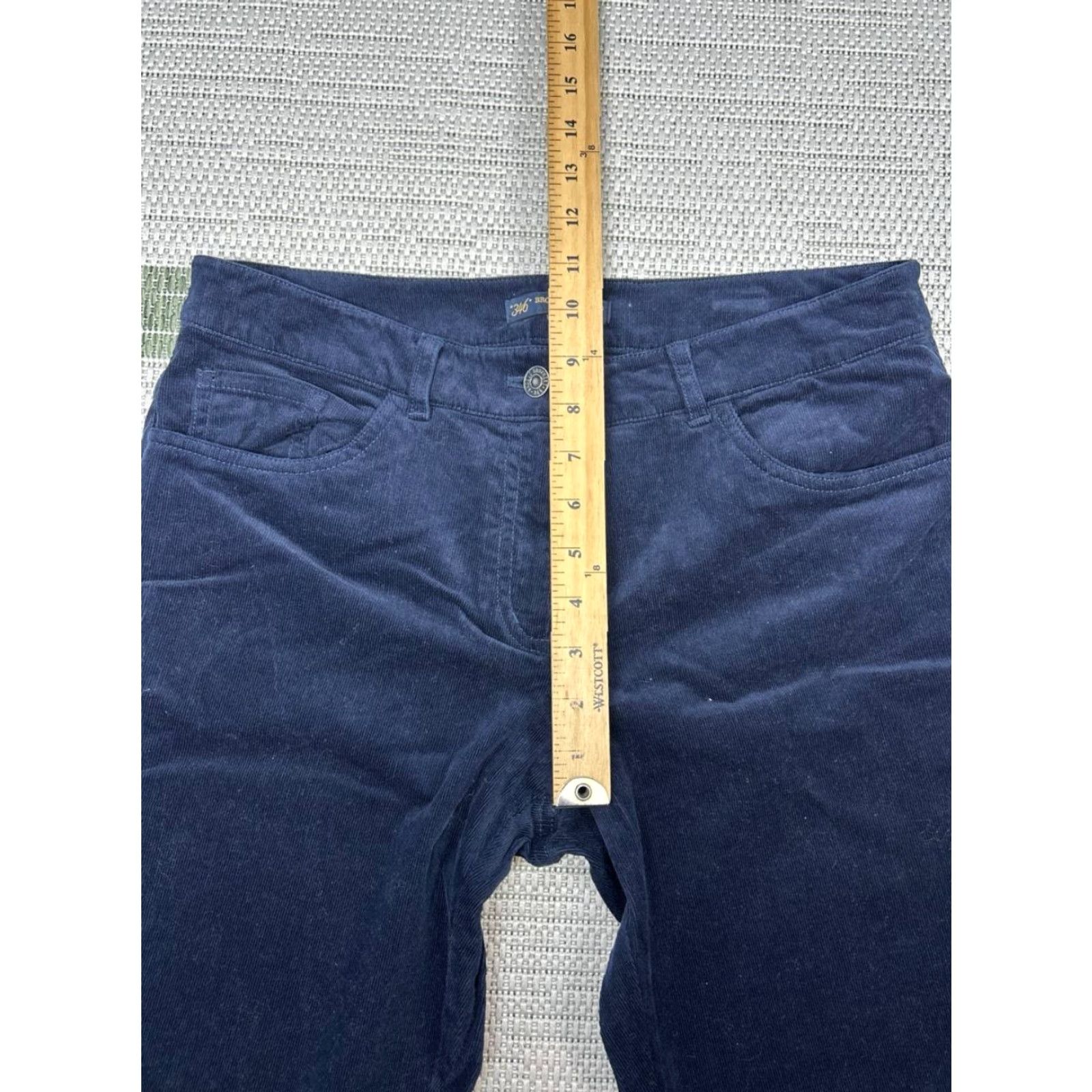 Brooks Brothers Brooks Brothers 346 Natalie Fit Pants Womens 8 Blue Corduroy Mid Rise Straight Front Pockets Casual Modern Comfort Stretch Size 30" / US 8 / IT 44 - 4 Thumbnail