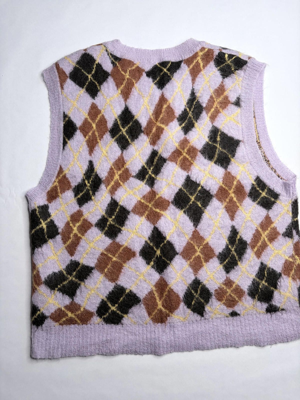 Tres Bien Tres Bien everywear Knit Vest Acid Argyle Lilac Size US XL / EU 56 / 4 - 5 Thumbnail