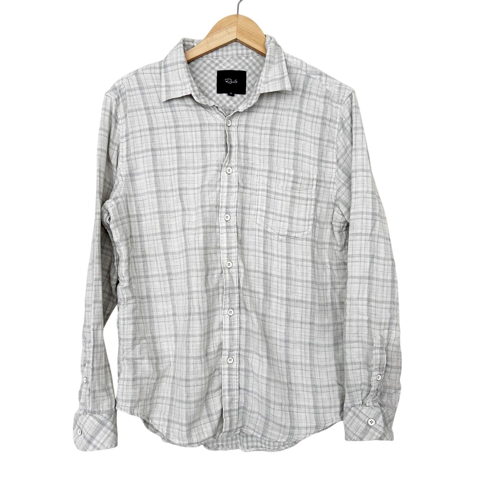Rails Rails Owens White Gray Plaid Long Sleeve Button Down Sz M Size US M / EU 48-50 / 2 - 2 Thumbnail