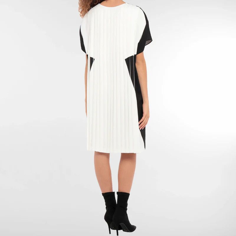 Maison Margiela o1y0625 Midi Dress in Black/White Size S / US 4 / IT 40 - 4 Thumbnail