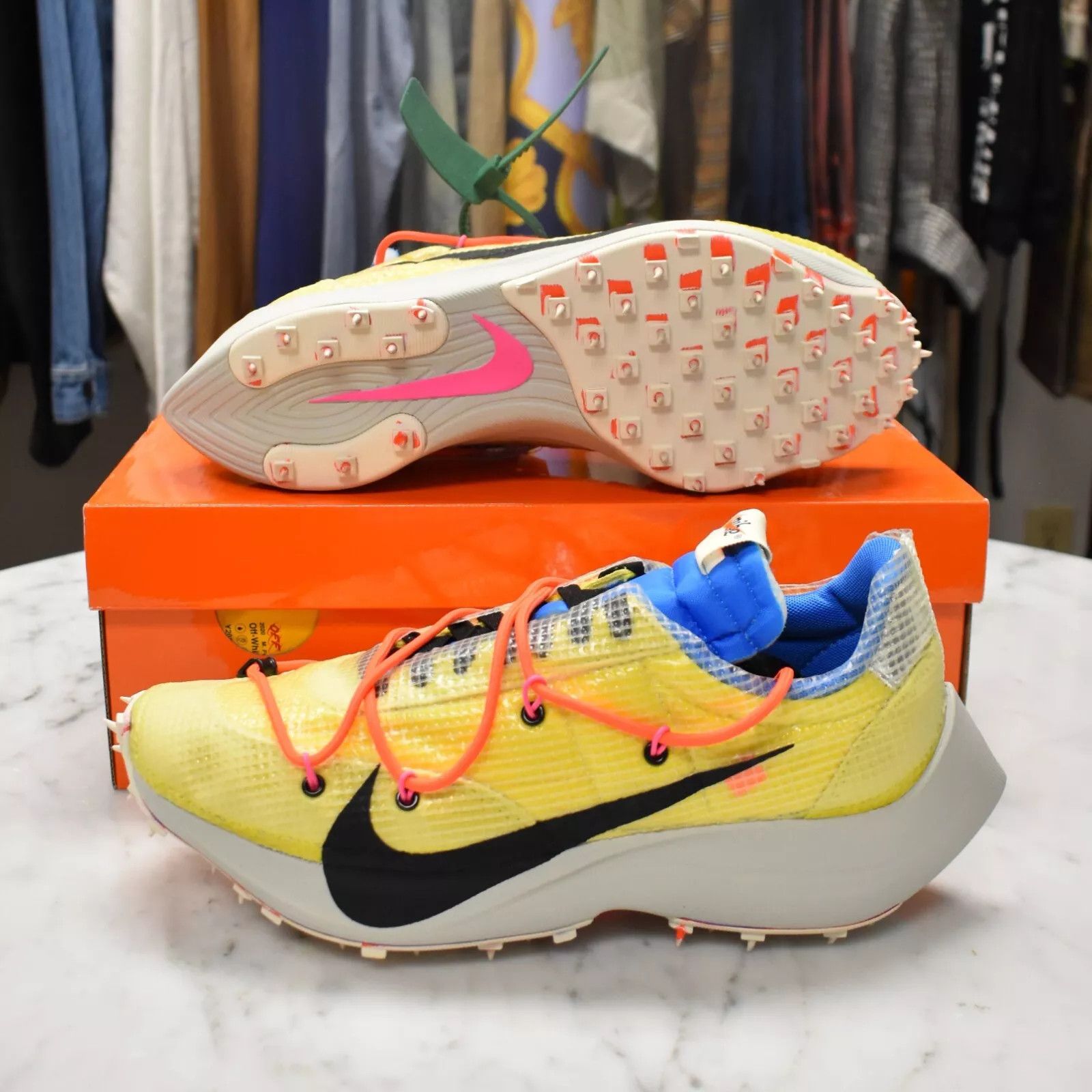 Nike × Off-White Nike Off White Virgil Abloh Vapor Street Sneakers Yellow Size US 10 / EU 43 - 1 Thumbnail