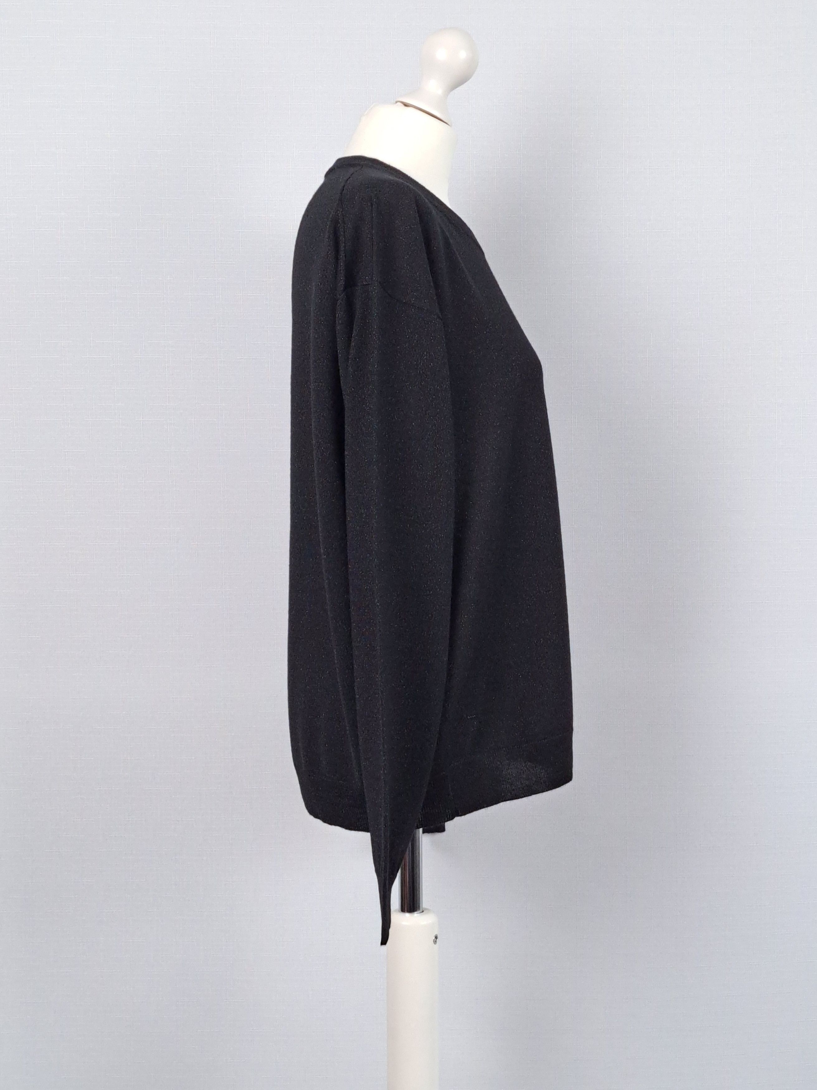 Zadig & Voltaire Zadig & Voltaire "AMOUR" black metallic sheen pullover. Size M / US 6-8 / IT 42-44 - 2 Thumbnail