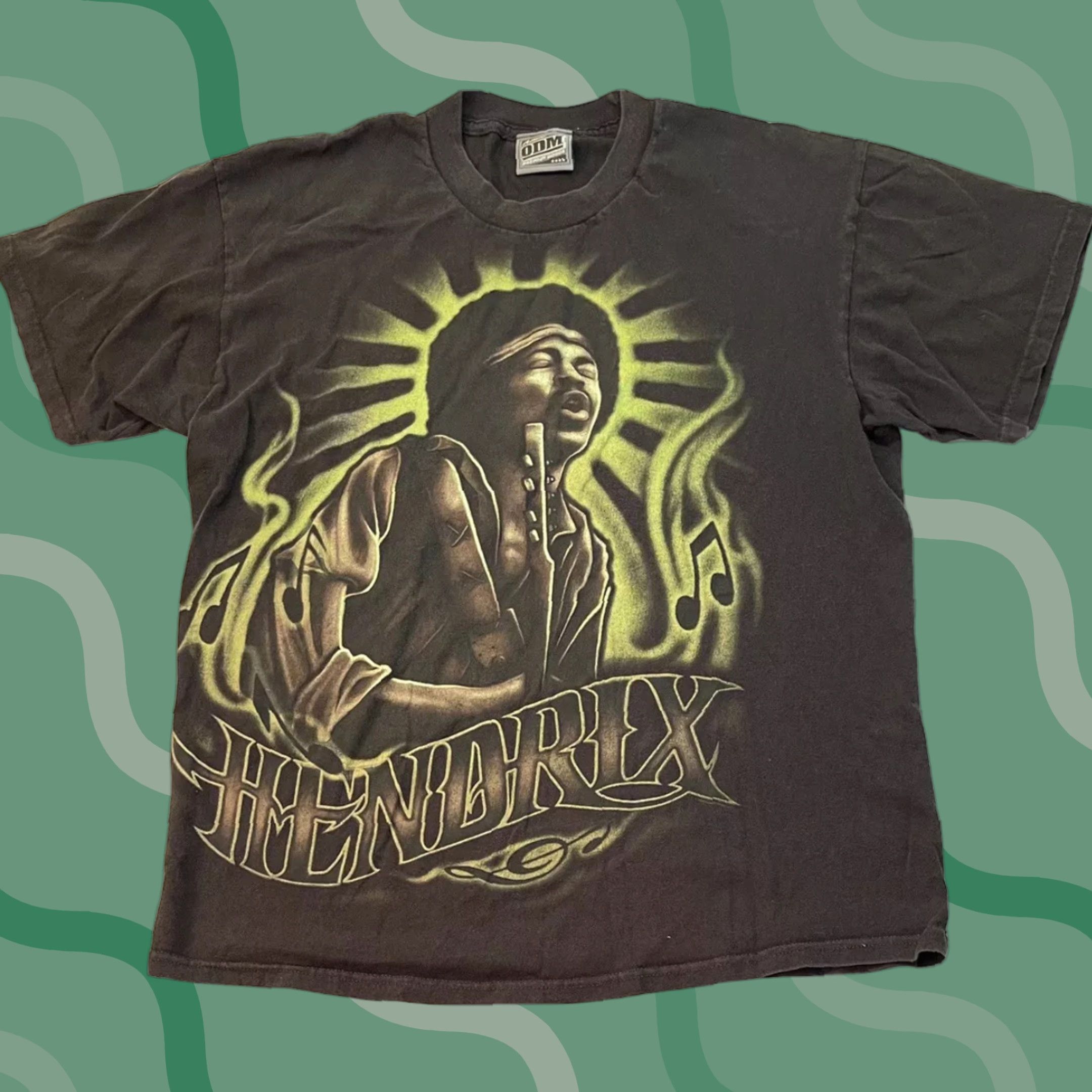 Vintage VINTAGE Jimi Hendrix T-Shirt Sz L Black All Over Graphic Print 90s Y2K Mens Size US L / EU 52-54 / 3 - 1 Thumbnail