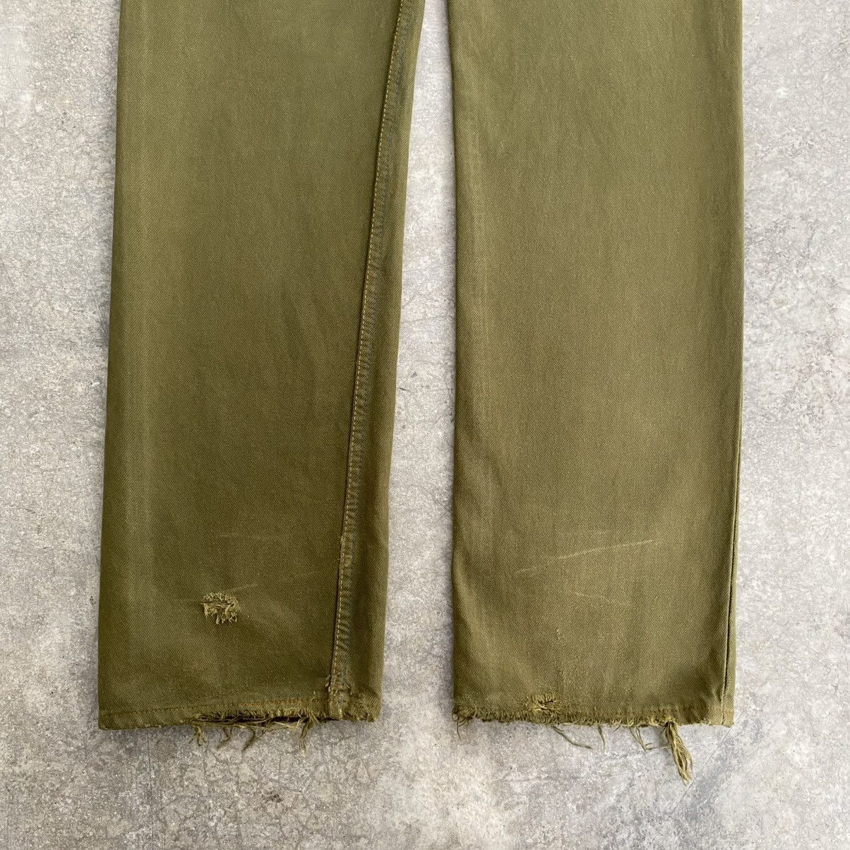 Levi's Vintage Levis 501 Faded Green Overdyed Distressed Jeans Size US 31 - 15 Thumbnail