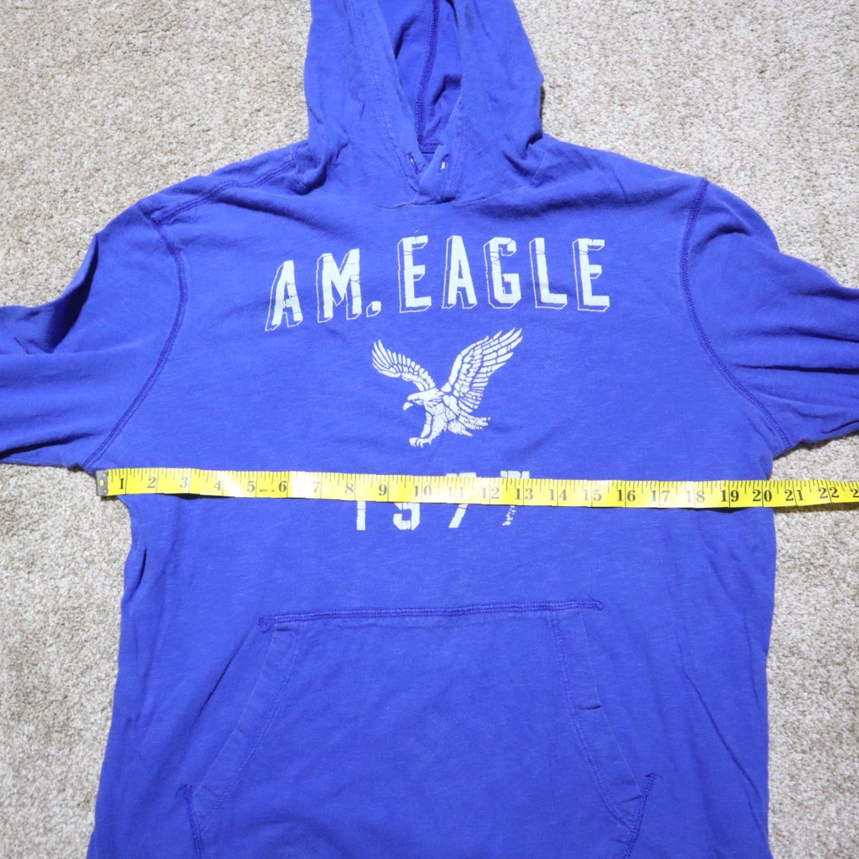 American Eagle Outfitters VINTAGE American Eagle AE Blue Athletics Pullover Hoodie Light Weight Womens Size Medium Size M / US 6-8 / IT 42-44 - 4 Thumbnail