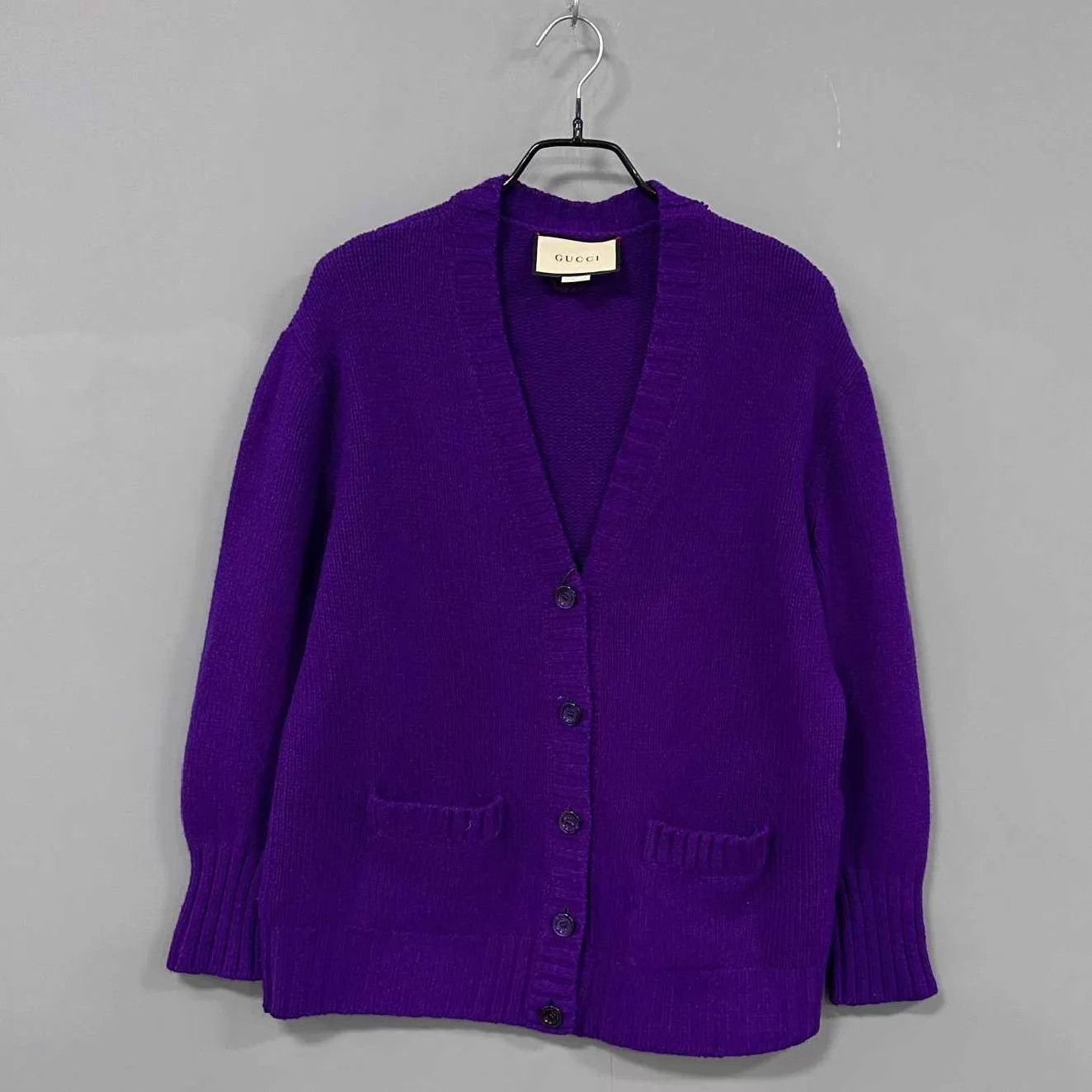Gucci Gucci Purple Embroidered Double G Wool Cardigan M Size M / US 6-8 / IT 42-44 - 1 Thumbnail