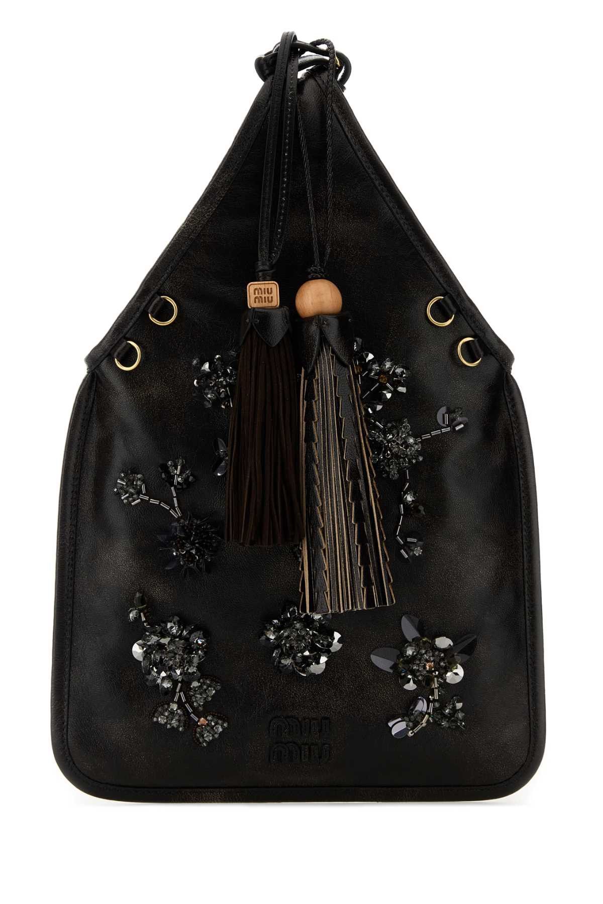Miu Miu Black Nappa Leather Handbag Size ONE SIZE - 1 Thumbnail