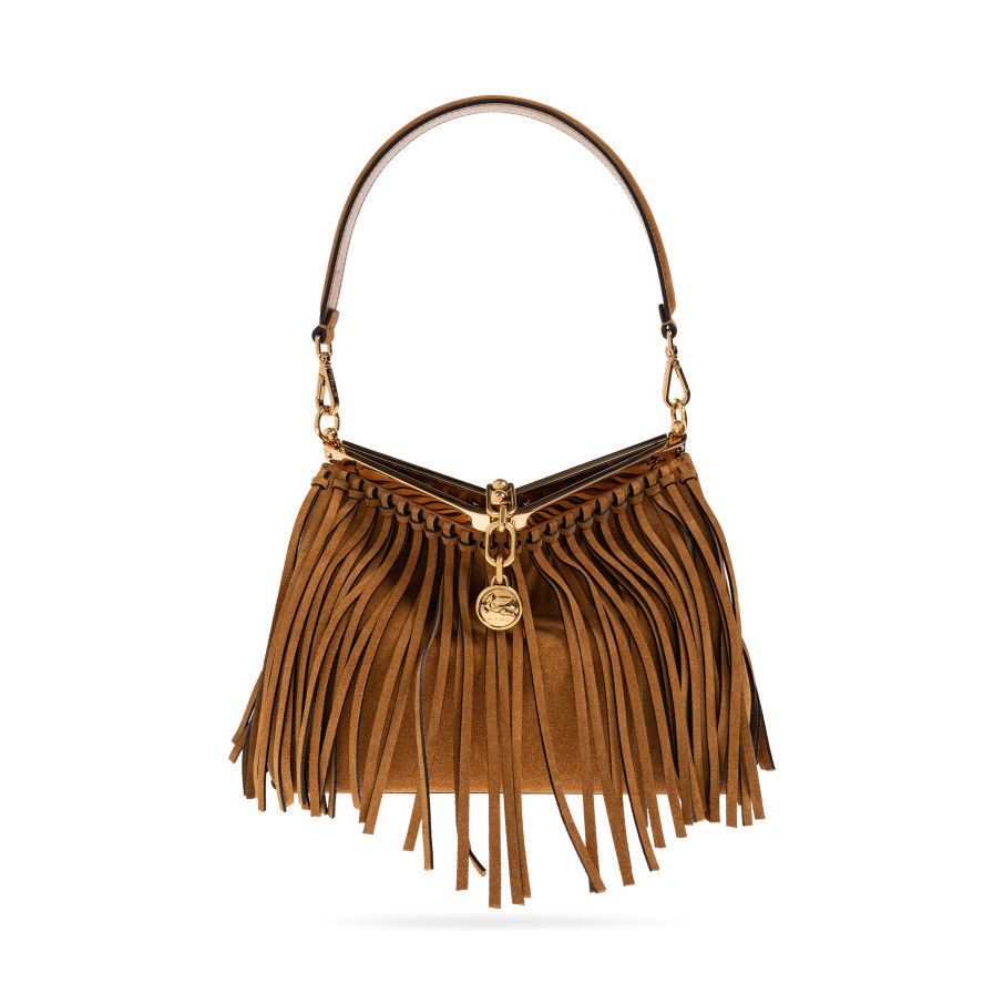 Etro ETRO Vela Medium Brown Suede Shoulder Bag New And Authentic Size ONE SIZE - 1 Thumbnail