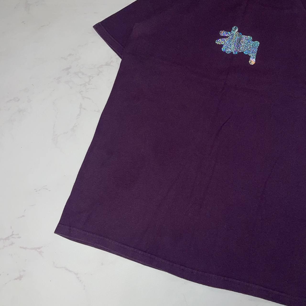 Stussy STUSSY T-Shirt Purple Glitter Logo Tee Size S Size US S / EU 44-46 / 1 - 8 Thumbnail