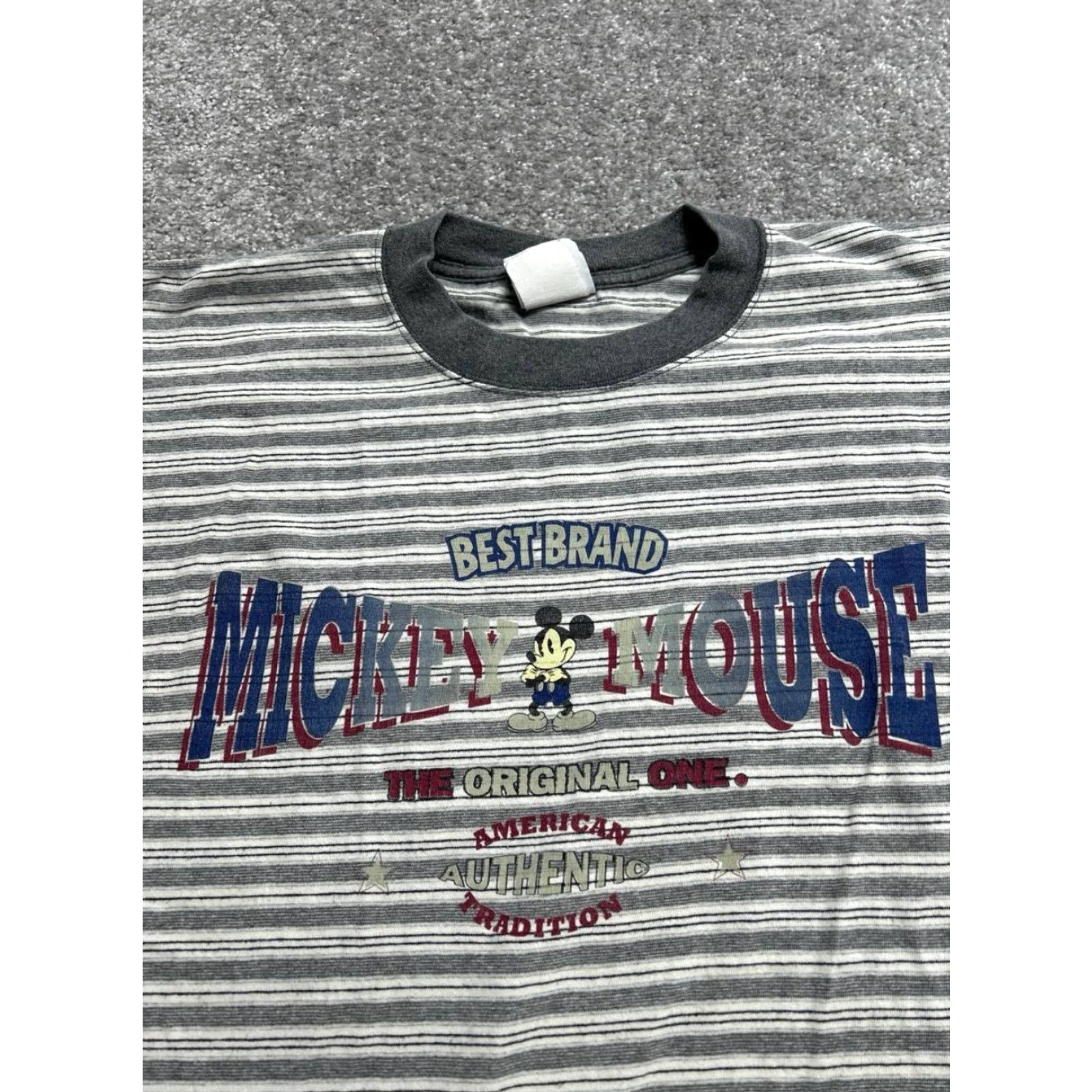 Mickey & Co. VINTAGE Mickey & Co T-Shirt Mens XL Gray Striped Graphic The Original One Size US XL / EU 56 / 4 - 3 Thumbnail
