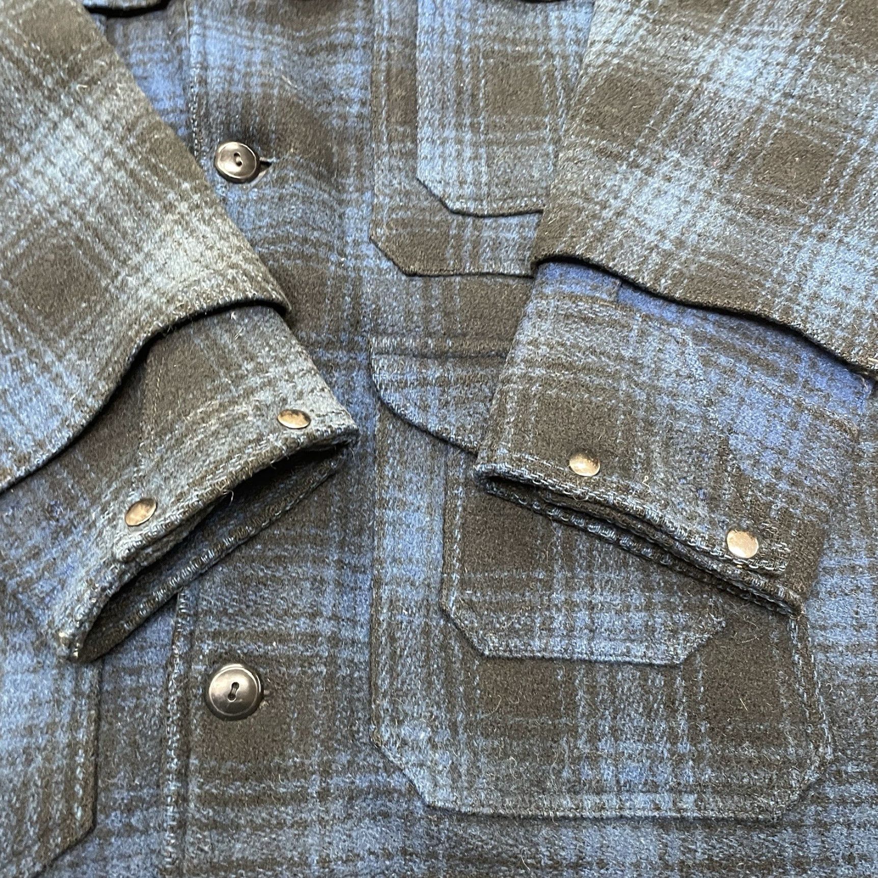 Vintage VINTAGE Hettnick Manufacturing Co. Wool Mackinaw Jacket Mens M Blue Shadow Plaid Cruiser Wool Seattle 30s Size US M / EU 48-50 / 2 - 5 Thumbnail
