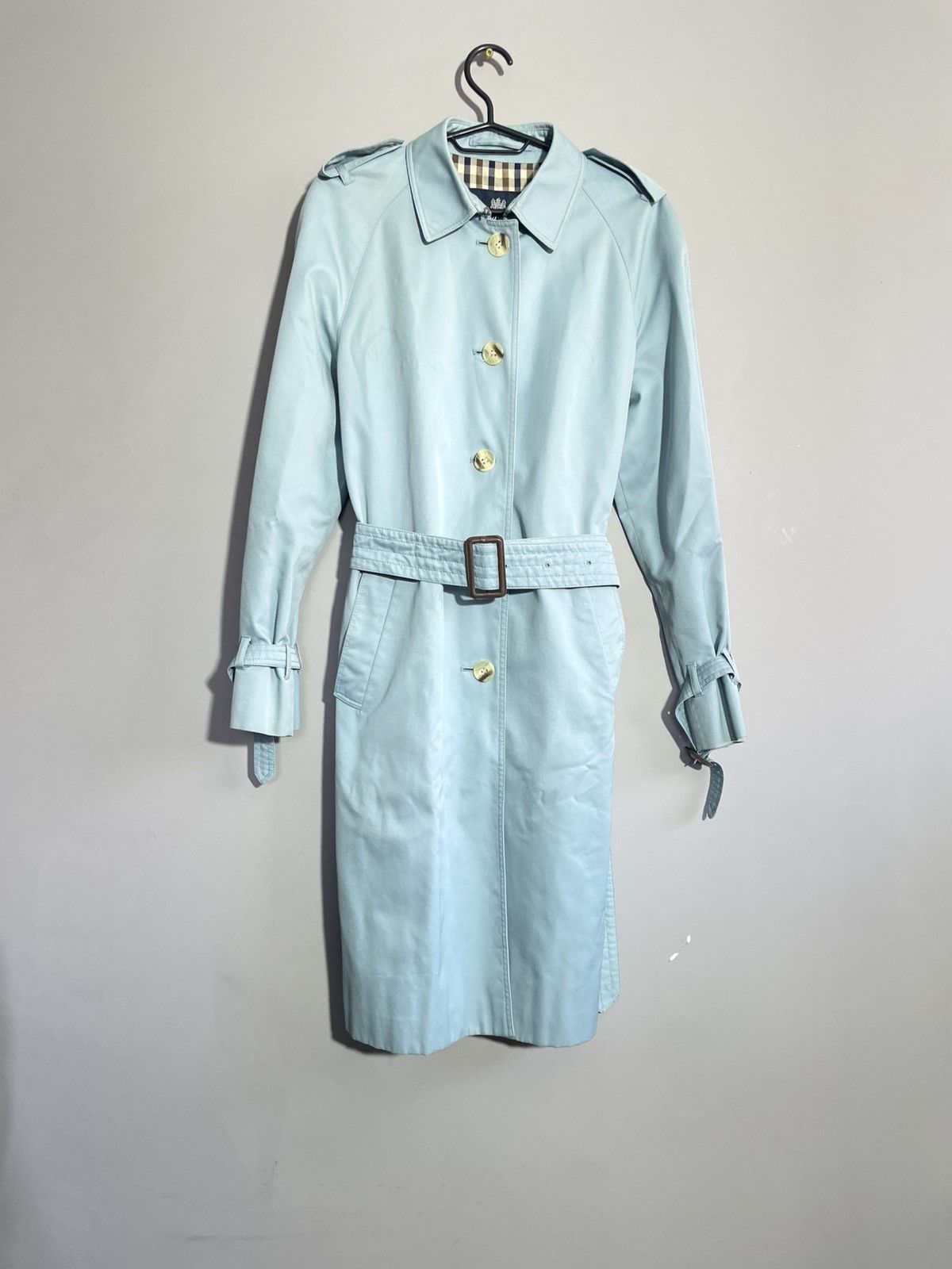 Aquascutum × Vintage Luxury Aquascutum Blue Trench Coat size 8R Size S / US 4 / IT 40 - 1 Thumbnail