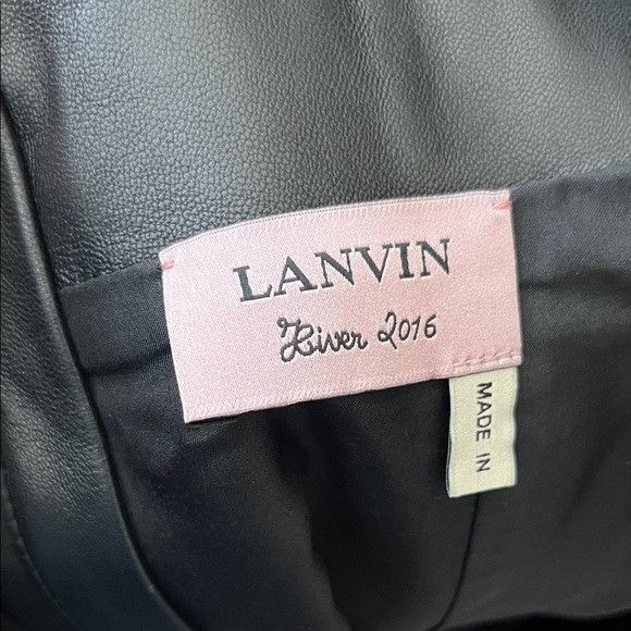Lanvin Lanvin 16 Black Lambskin Leather Tulip Ruffle Midi Pencil Sk Size 28" / US 6 / IT 42 - 10 Thumbnail