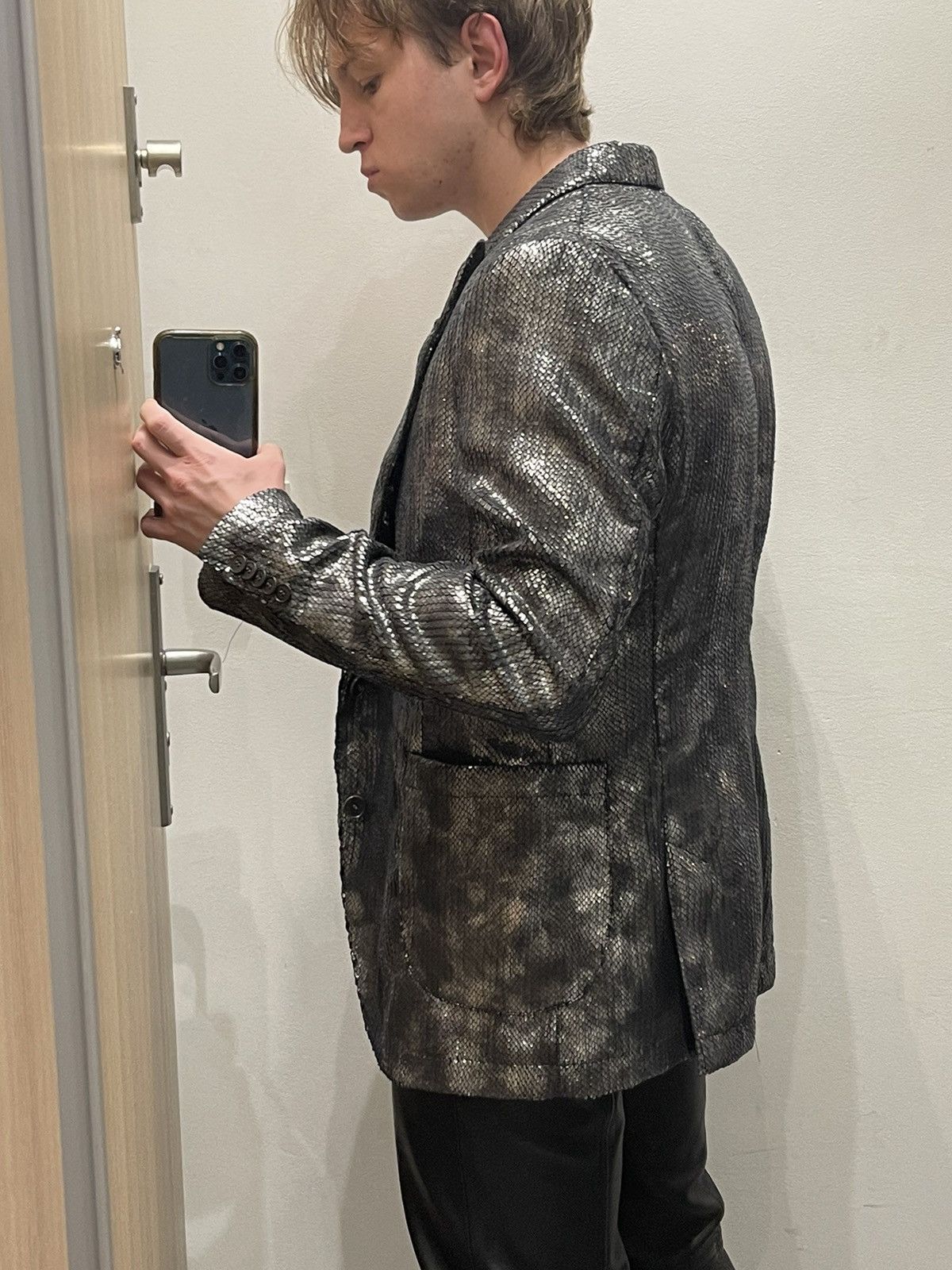 DRYKORN Drykorn Snake Skin Patter Sequin Grey Blazer Size 40R - 5 Thumbnail