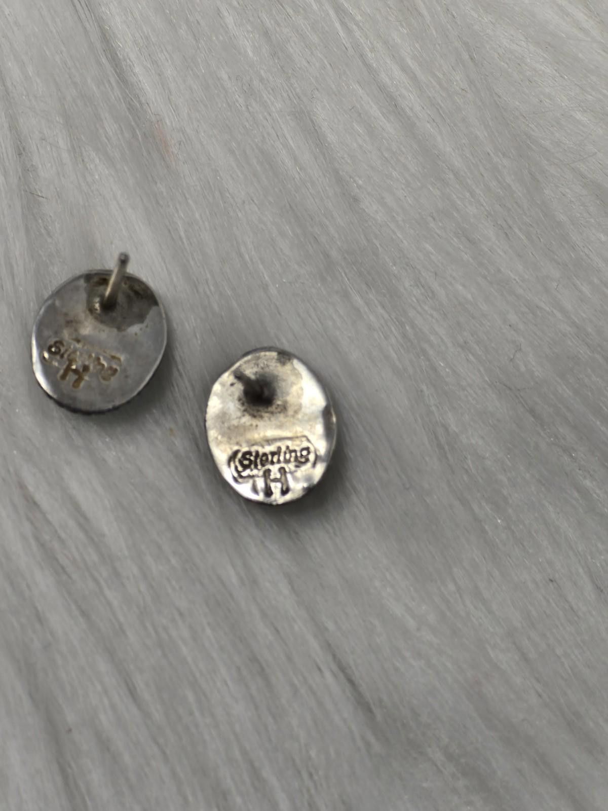 Sterling Silver Native American Sterling Turquoise Stud Earrings Size ONE SIZE - 7 Thumbnail