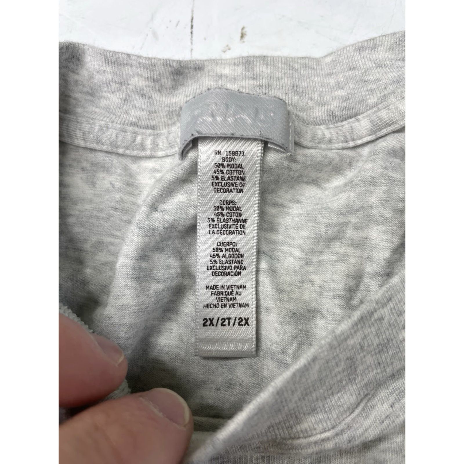 SKIMS Skims T-Shirt Shirt Crew Neck Long Sleeve 2XL Gray Organic Cotton Blend Modal Spandex Knit Casual Unisex Adults Top Basic Comfort Stretch Size XXL / US 16-18 / IT 52-54 - 3 Thumbnail