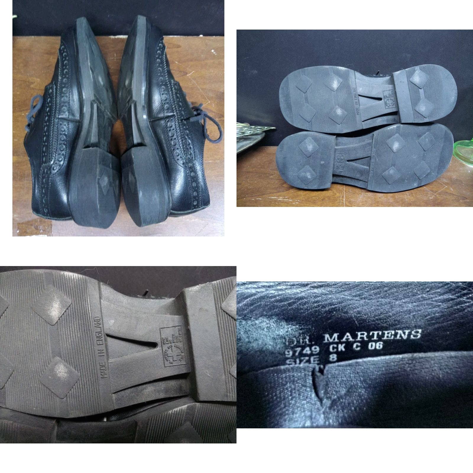 Dr. Martens VINTAGE Dr. Martens Men Brogue Oxfords Black Leather Square Toe Lace Up 9 US 8 UK 90s Shoes Size US 8 / EU 41 - 8 Thumbnail