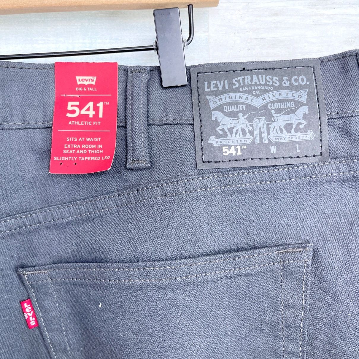 Levi's Levis 541 Big & Tall Athletic Fit Jeans Gray Mens 46x30 Size US 44 / EU 60 - 6 Thumbnail