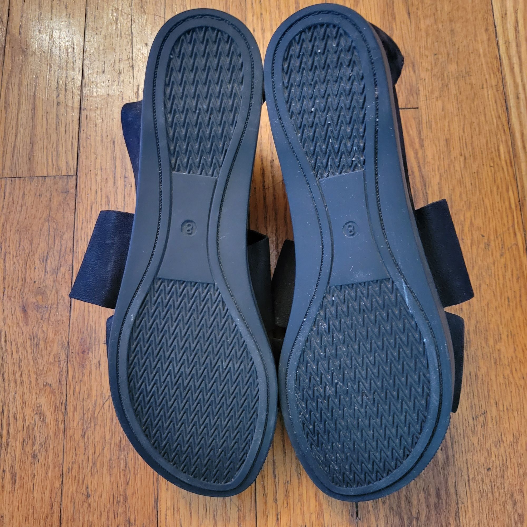 Eileen Fisher Eileen Fisher Black 8 Comfort Open Toe Sport Tumbled Leather Size US 8 / IT 38 - 3 Thumbnail