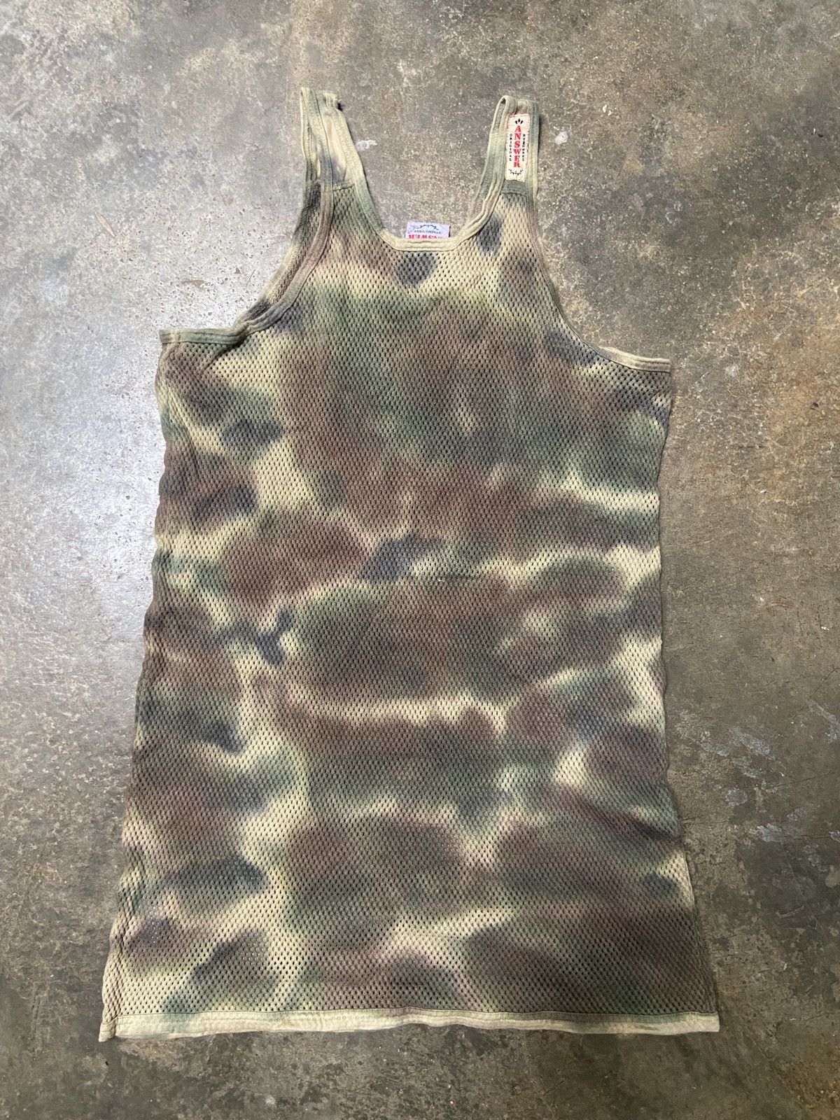 Japanese Brand Vintage Answer Dyework Camo Mesh Tank Top Size US XL / EU 56 / 4 - 2 Thumbnail