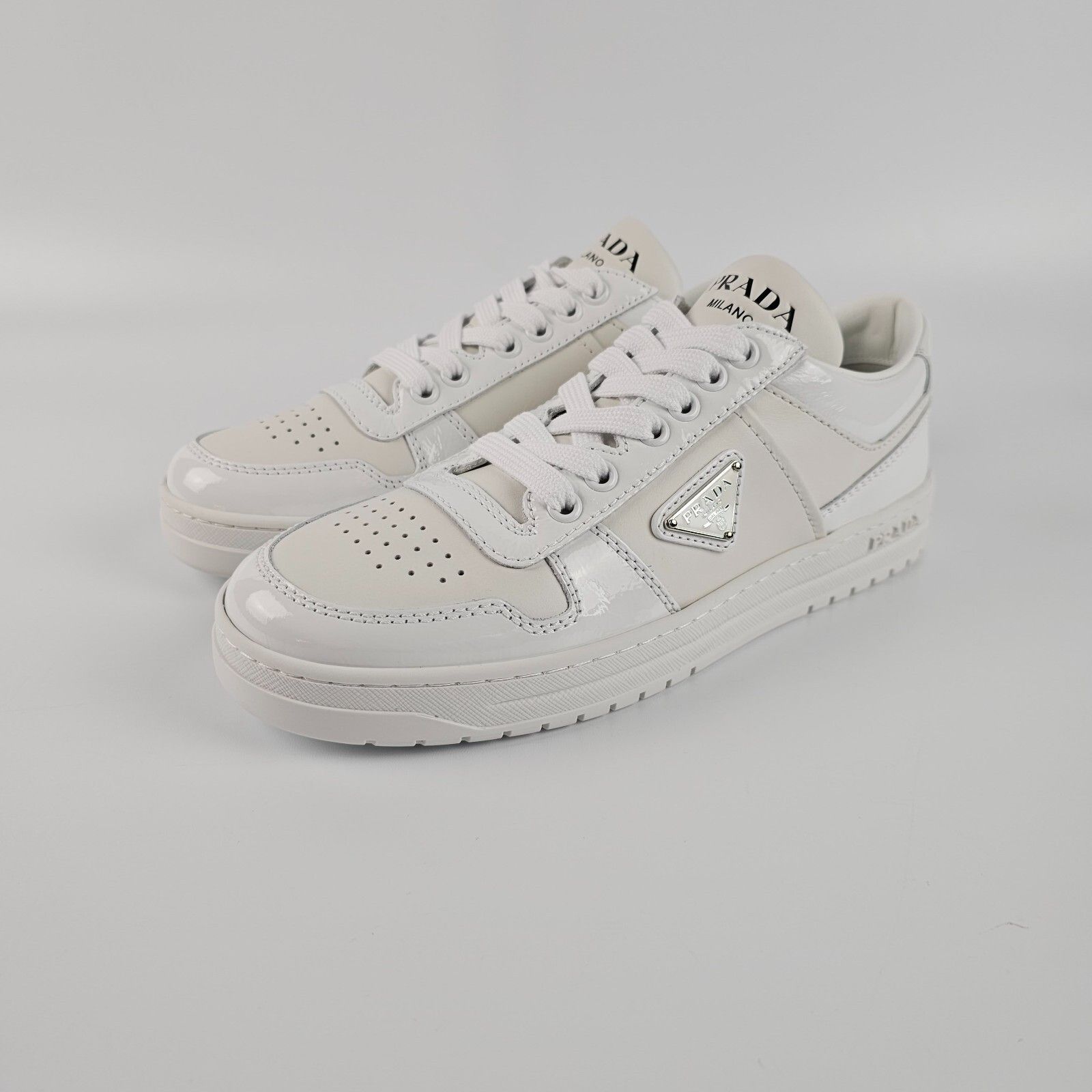 Prada PRADA Downtown $1120 White Leather Sneakers Authentic New Size US 6.5 / IT 36.5 - 1 Thumbnail