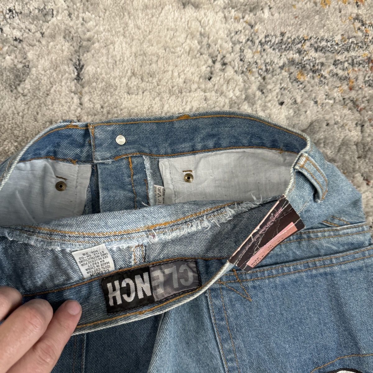 JNCO × Lee × Vintage Vintage Y2K Clench baggy wide leg embroidered light wash jea Size US 28 / EU 44 - 5 Thumbnail