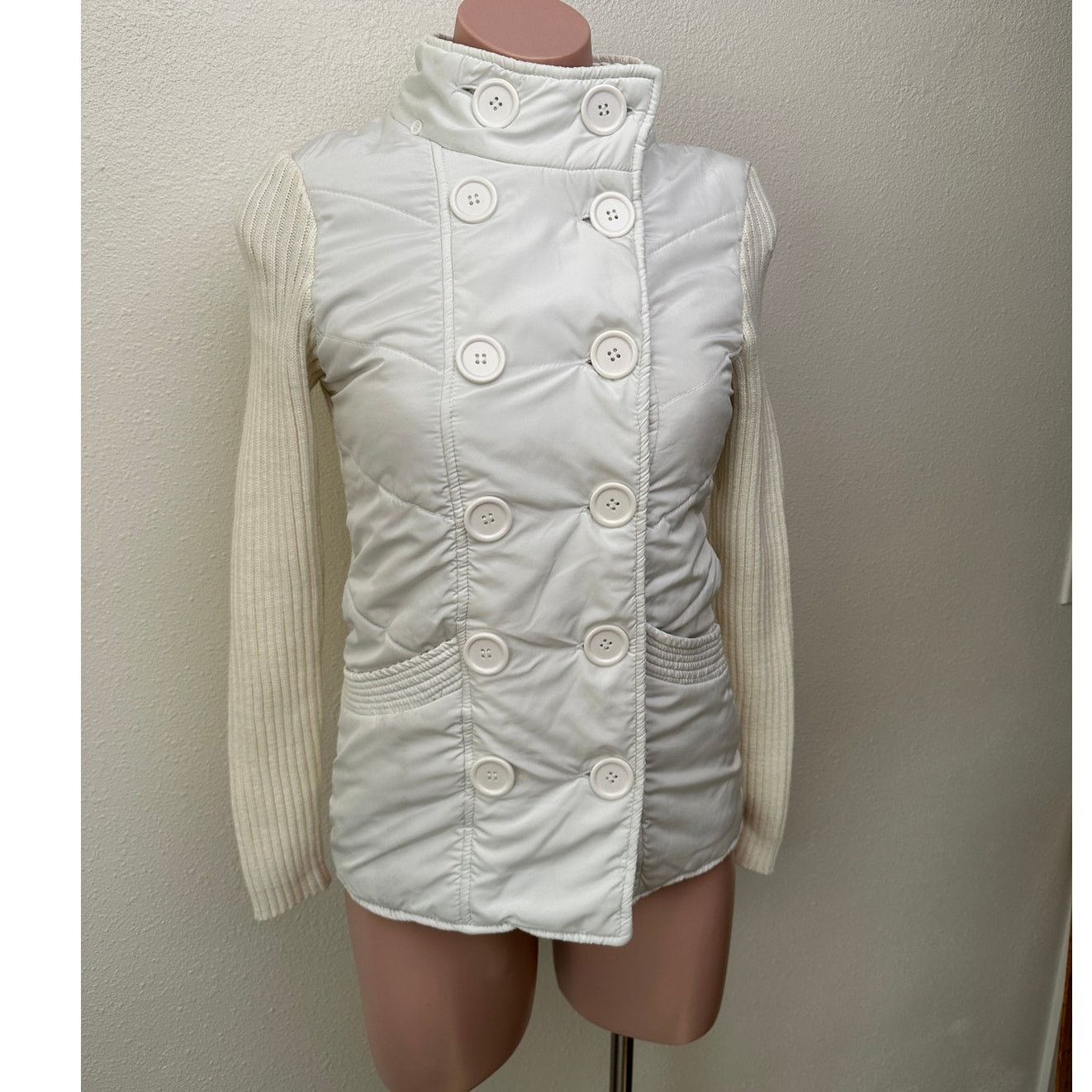 Other JJAlways Cream/White Mixed Media Double-Breasted Jacket US S Size S / US 4 / IT 40 - 1 Thumbnail