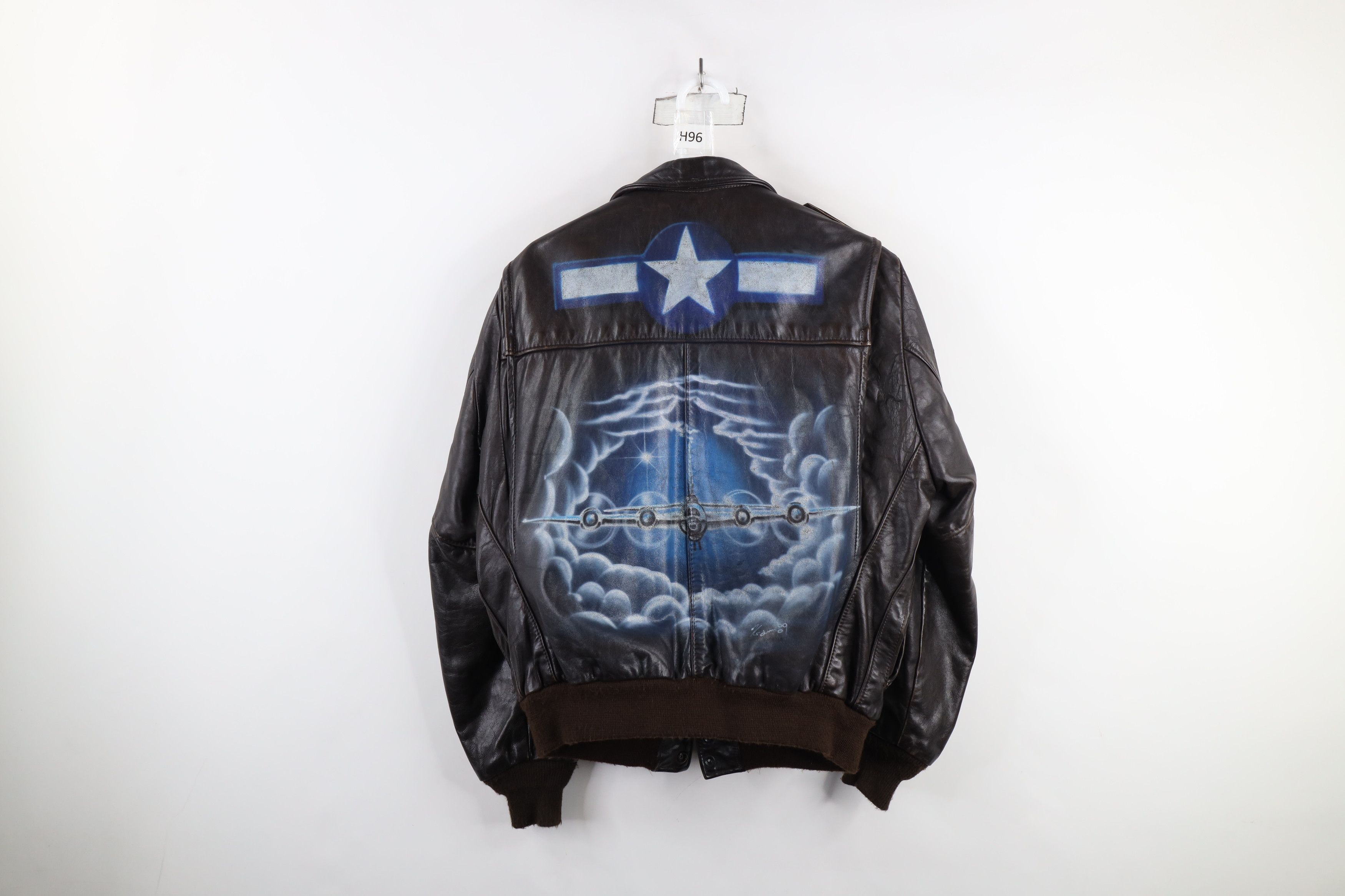 Vintage Vintage 80s Air Brush Military Flight Bomber Jacket USA Size US XL / EU 56 / 4 - 14 Thumbnail