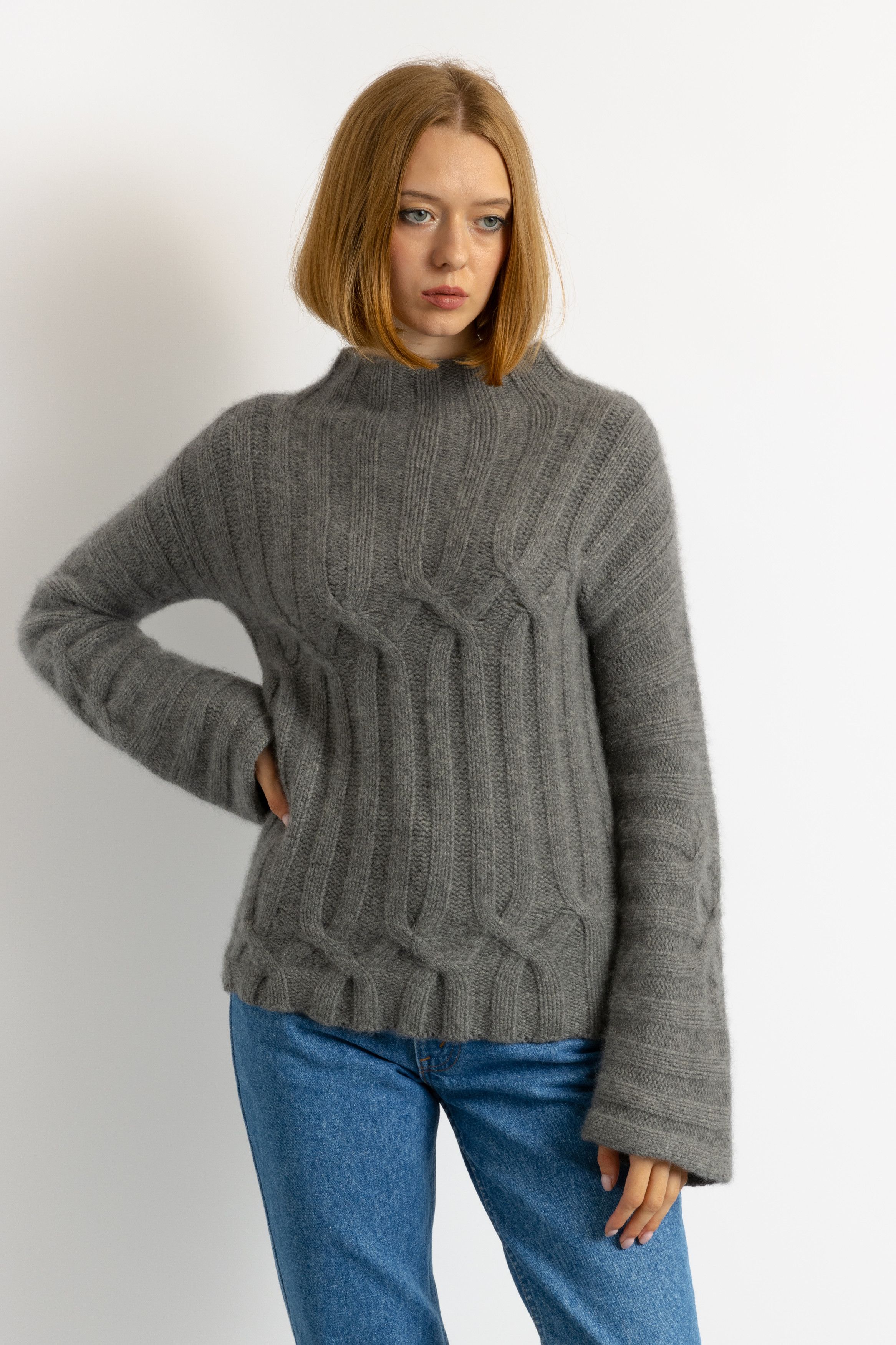 Brioni Womens Jumper Brioni Grey Jumper Cashmere Sweater 6020 Size S / US 4 / IT 40 - 3 Thumbnail