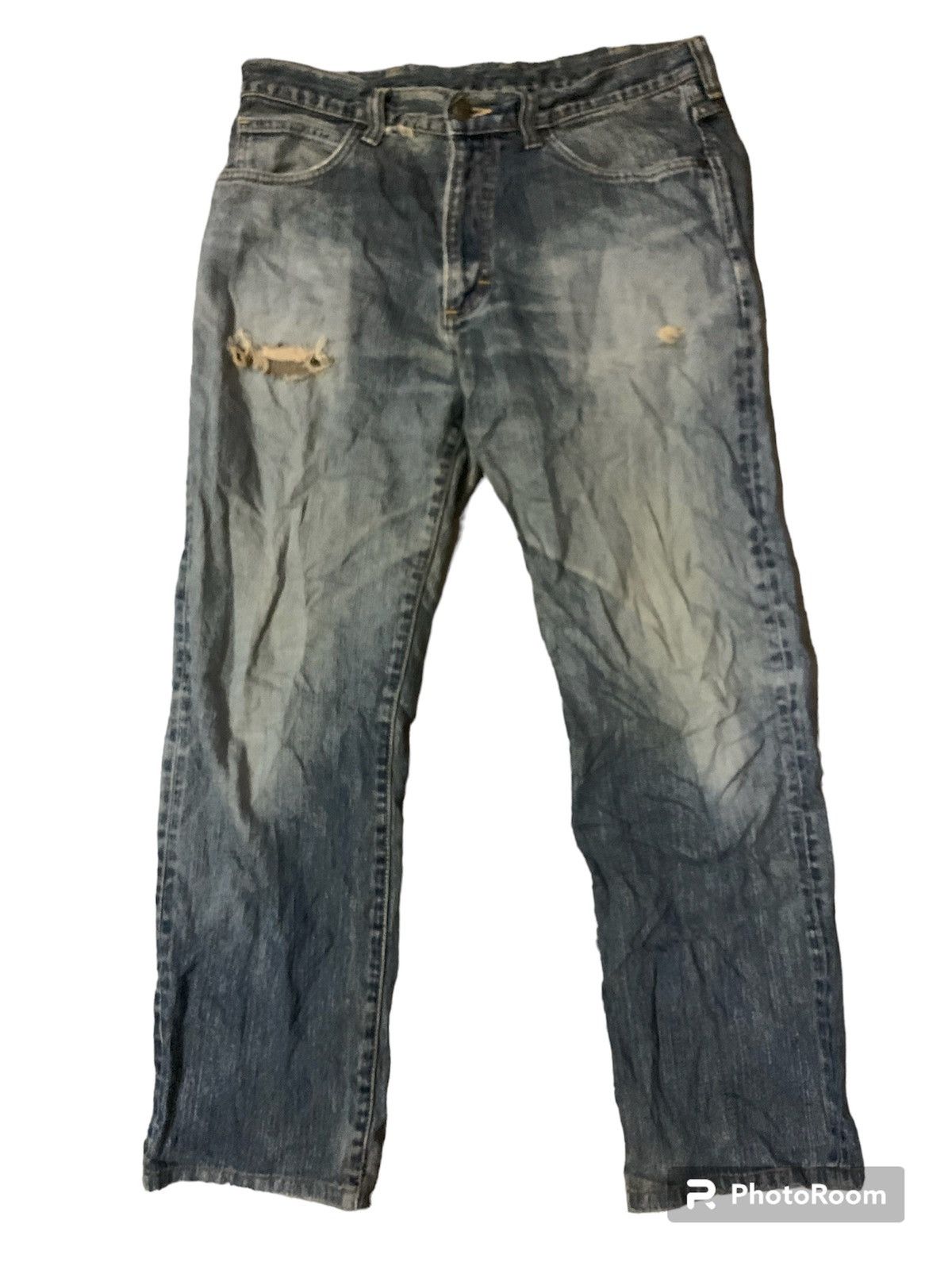 Wrangler Wrangler Distressed Flare Denim Jeans Size US 33 - 1 Thumbnail