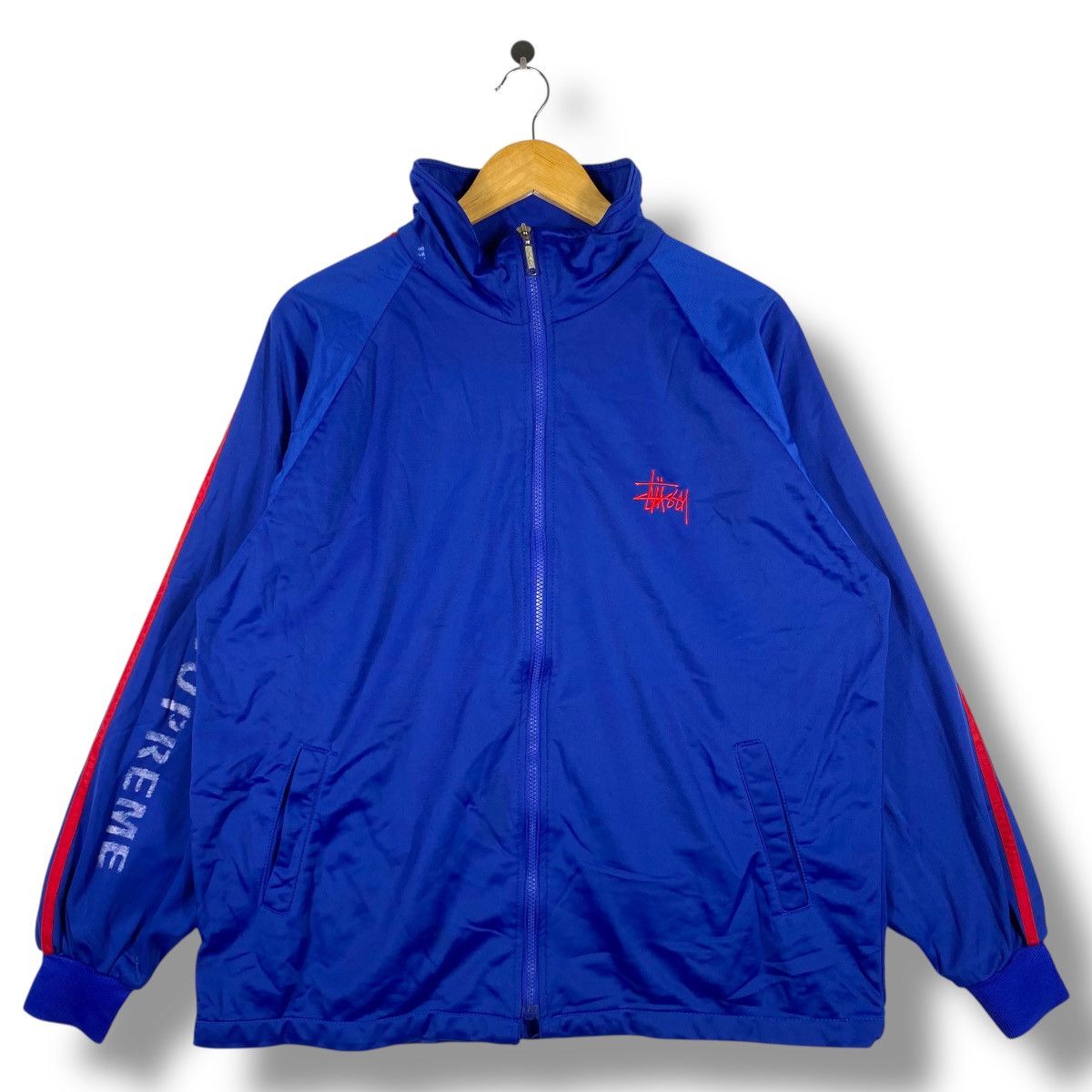 Stussy Vintage 90's STUSSY SPORT Embroidey Logo Fullzipper Jacket Size US L / EU 52-54 / 3 - 1 Thumbnail