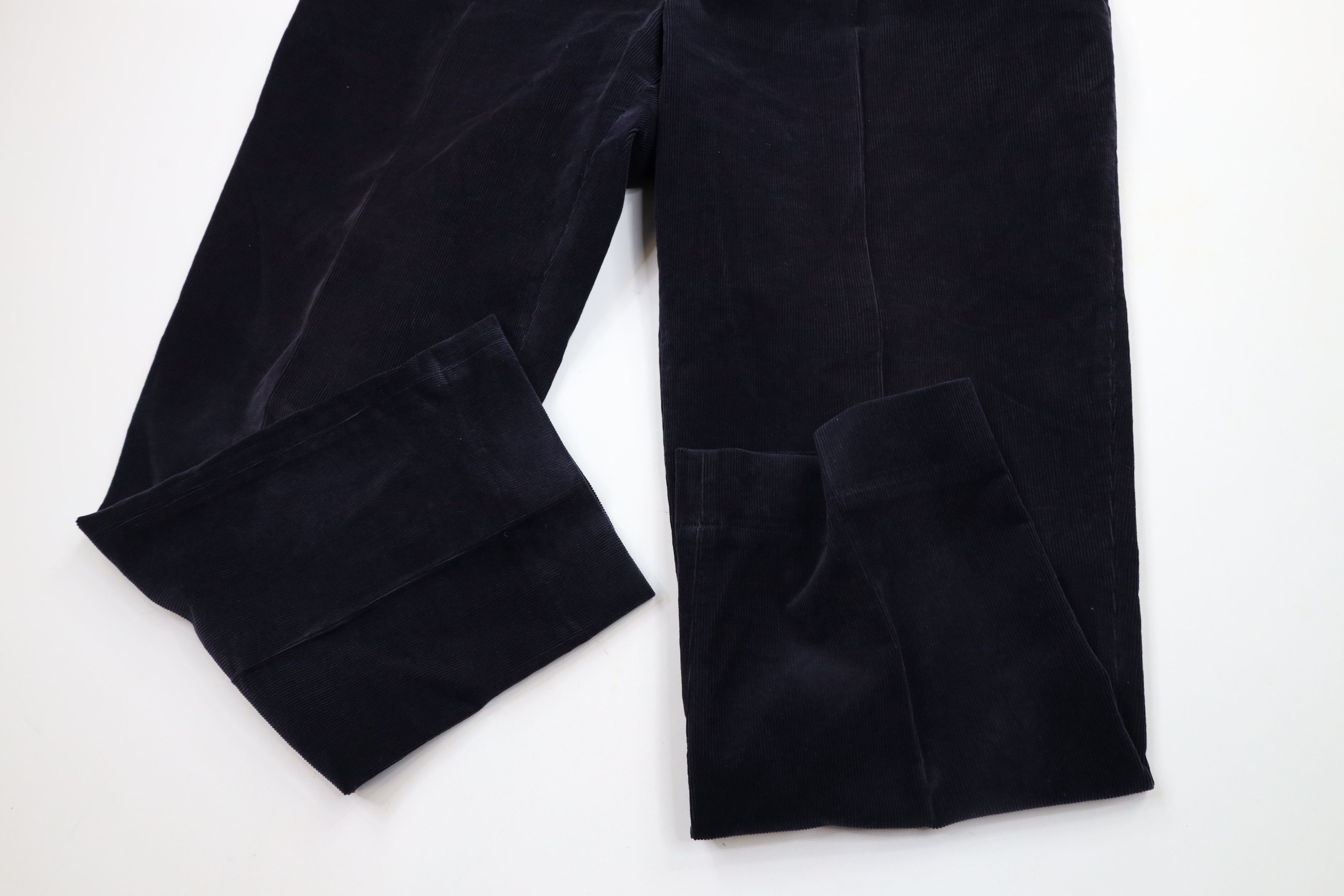 Lands' End × Vintage Vintage 90s Lands End Pleated Wide Leg Corduroy Pants Blue Size US 37 - 5 Thumbnail