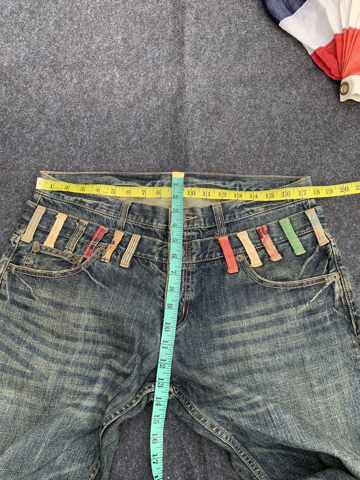 Japanese Brand Japanese Streetwear Double Waist Multi-Belt Loop Denim Jeans Size US 35 - 8 Thumbnail