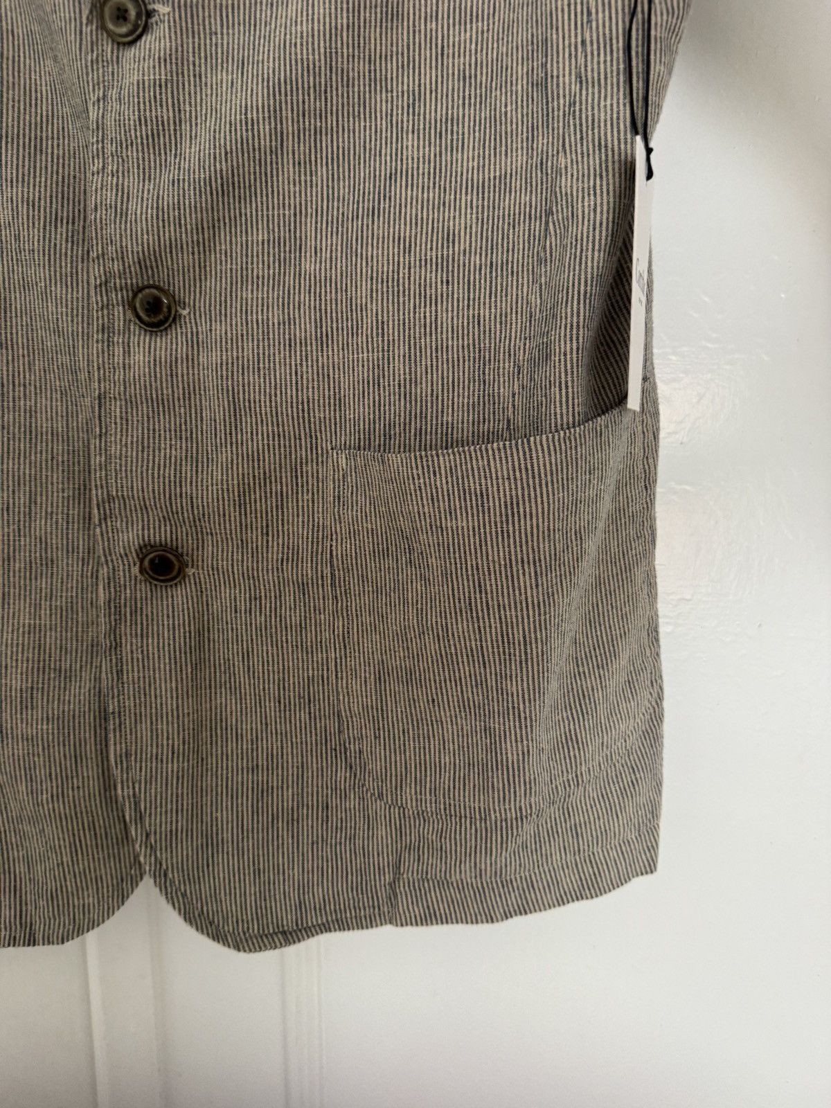Corridor Corridor Small Natural Linen Ticking Stripe 3 Button Blazer Size 38R - 8 Thumbnail