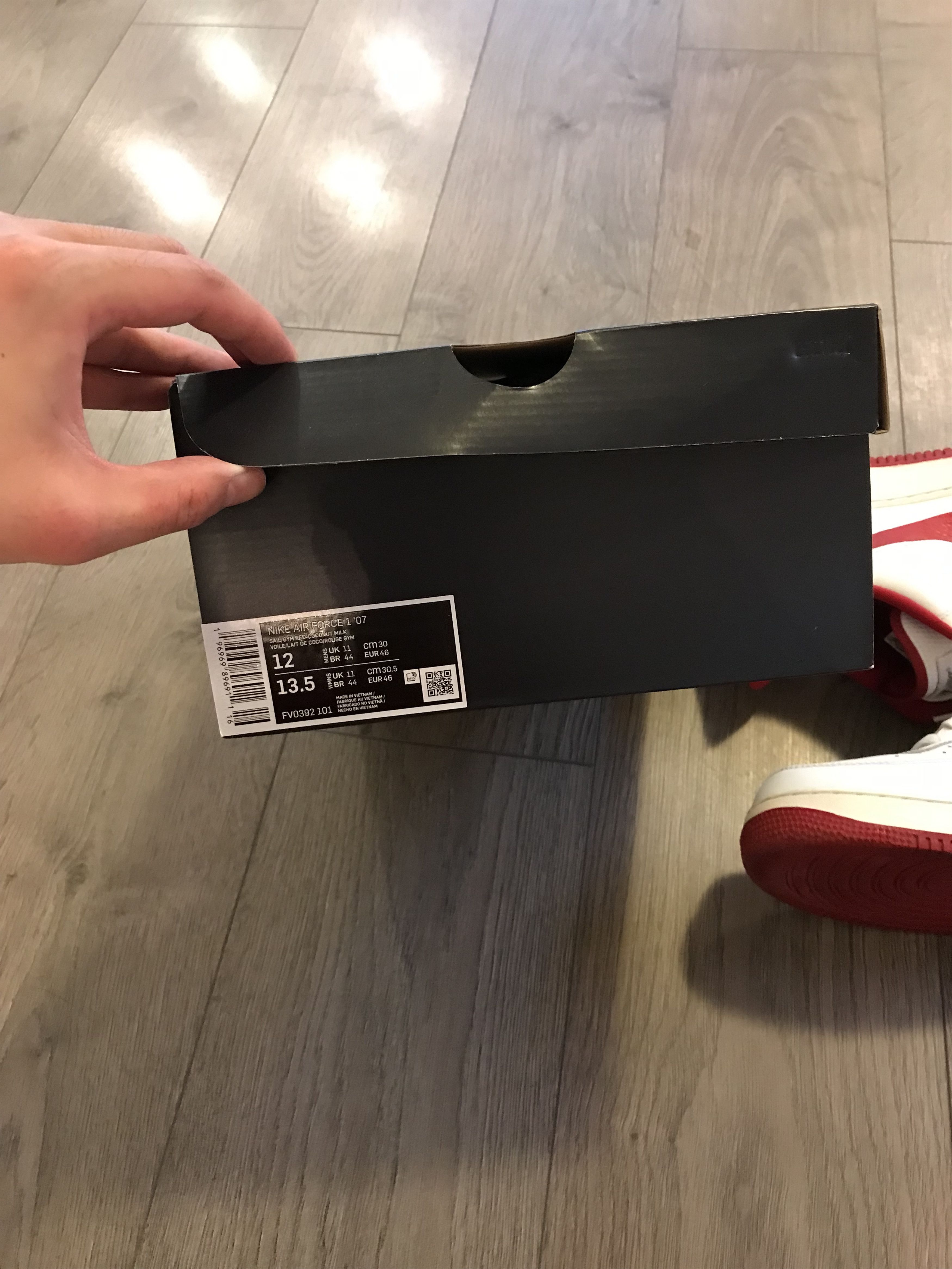 Nike Air Force One '07 Sail Gym Red Coconut Milk Size US 12 / EU 45 - 4 Thumbnail