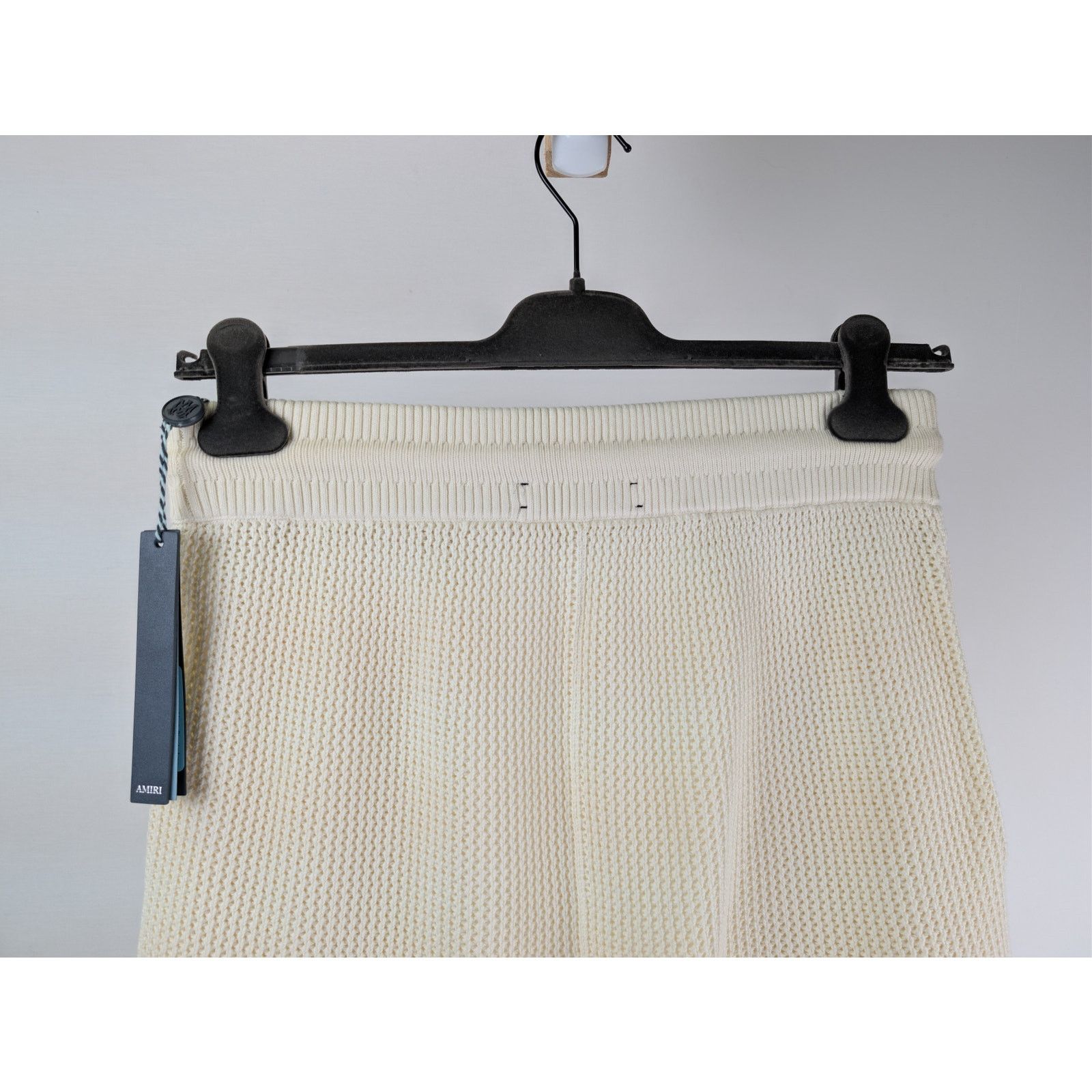 Amiri o1rshd1 Amiri Crochet Mesh Short Shorts in Ivory Size US 30 / EU 46 - 11 Thumbnail