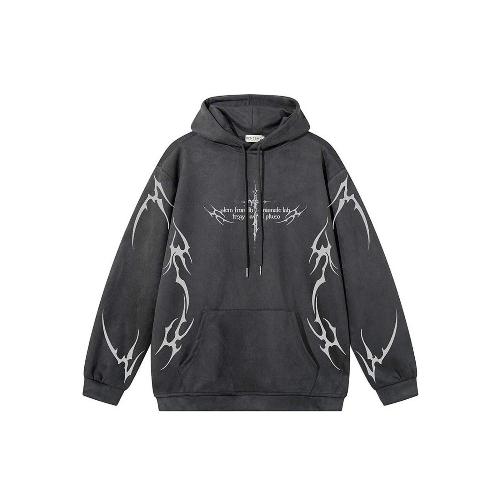Japanese Brand Graphic Print Oversized Hoodie, Men's Hooded Sweatshirt Size US M / EU 48-50 / 2 - 3 Thumbnail