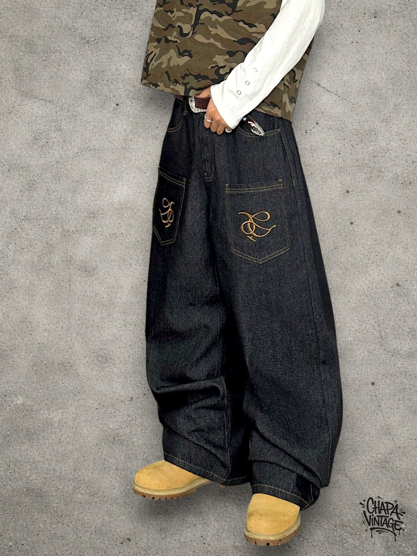 Vintage Baggy dark blue jeans Size US 32 / EU 48 - 2 Thumbnail