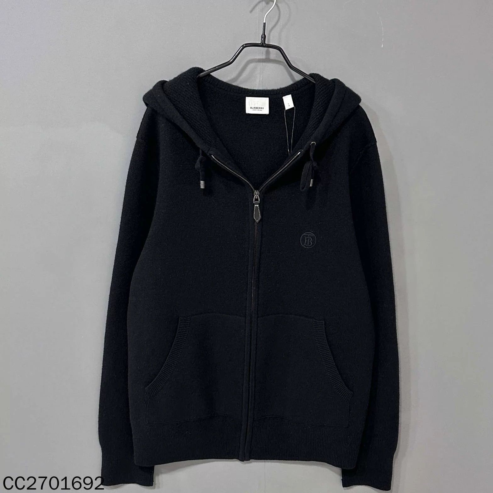 Burberry Black Zip-Up Hoodie with Drawstring - Size L Size US L / EU 52-54 / 3 - 1 Thumbnail