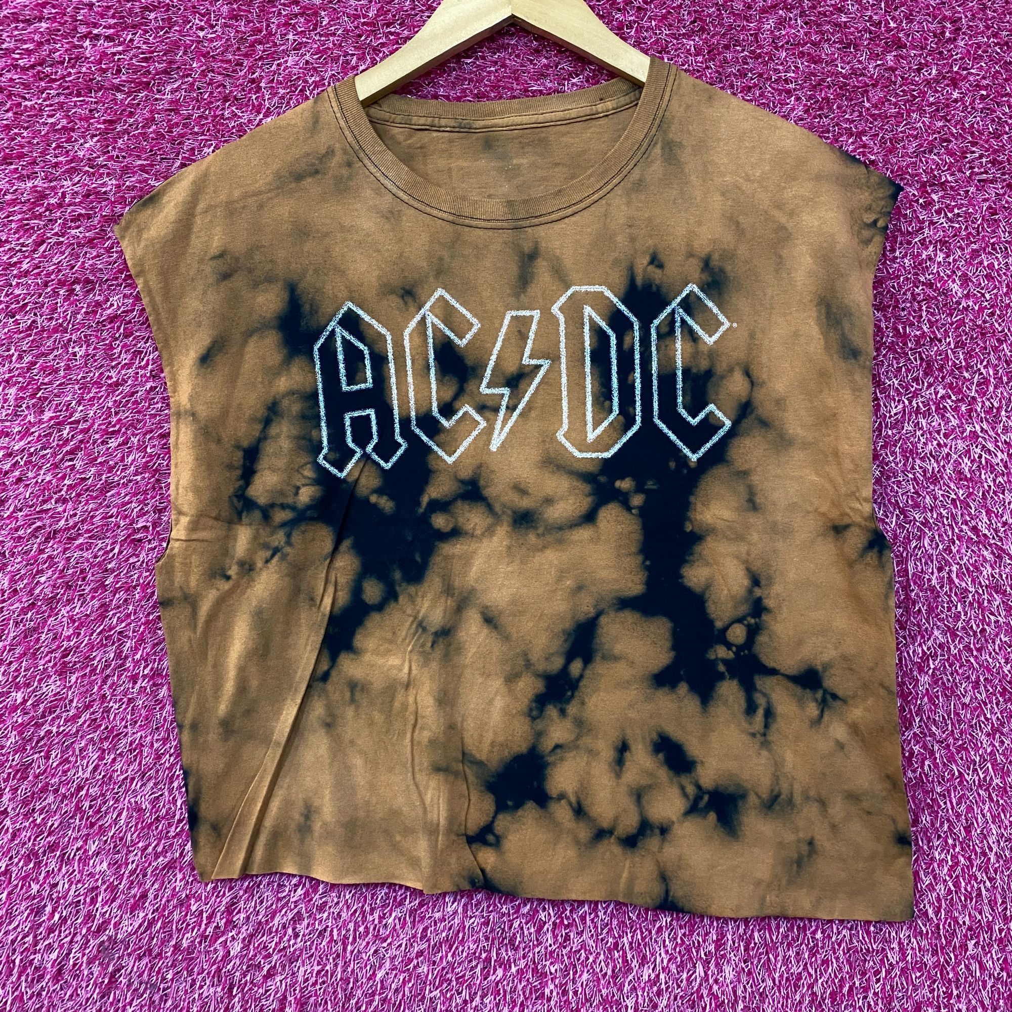 AC/DC AC/DC Tie Dye Rock Band Sleeveless Croptop Medium Size M / US 6-8 / IT 42-44 - 1 Thumbnail