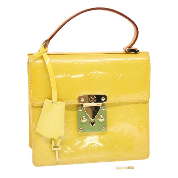 LOUIS VUITTON Monogram Vernis Spring street Hand Bag Yellow M91068