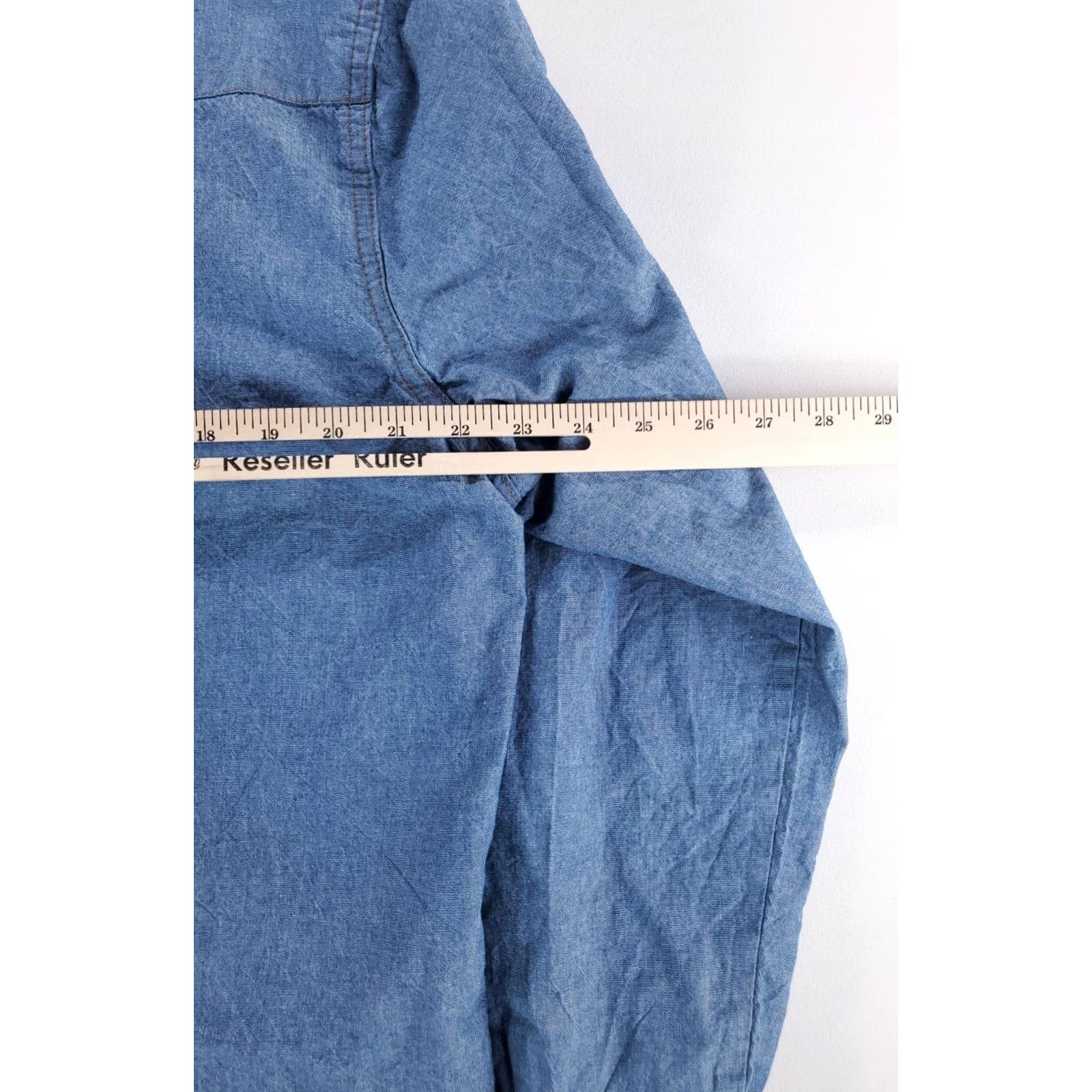 Wrangler Wrangler Pearl Snap Denim Chambray Button Up Shirt Blue Mens L Shirt Size US L / EU 52-54 / 3 - 5 Thumbnail