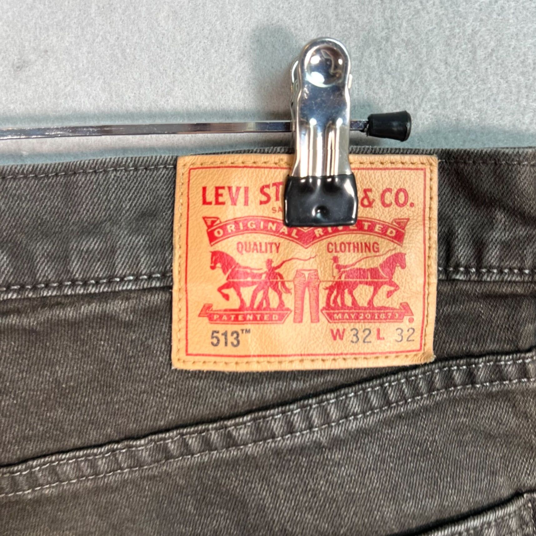 Levi's Levis 513 Slim Straight Fit Mens Jeans 32 x 32 Brown Stretch Denim Size US 32 / EU 48 - 3 Thumbnail