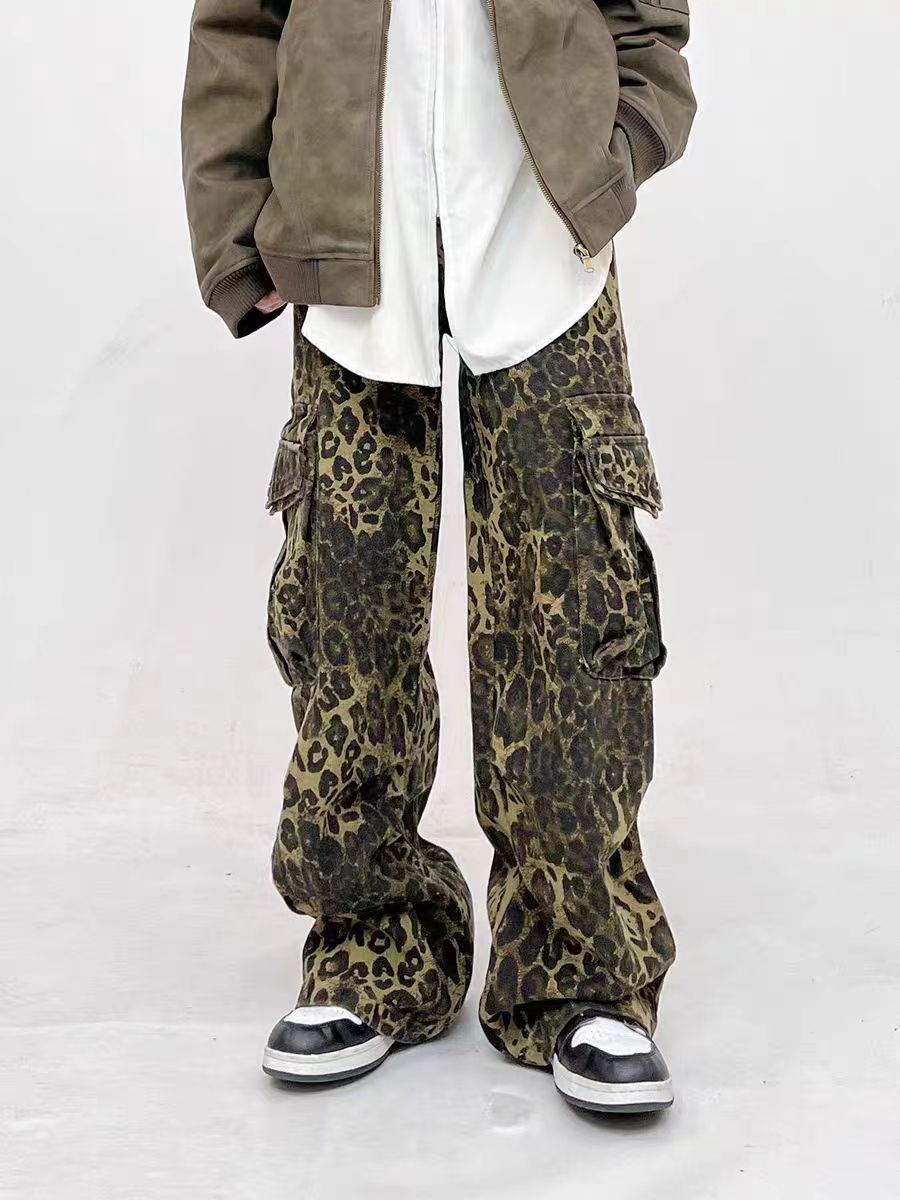 Japanese Brand × Vintage Retro style multi-pocket leopard print casual overalls Size US 34 / EU 50 - 3 Thumbnail